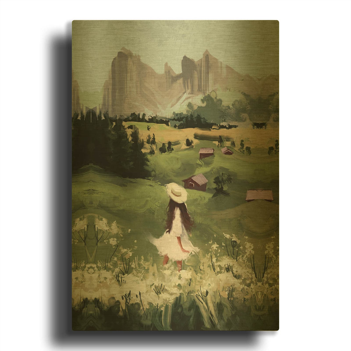 'Herdswoman' By Svetlana Aleynikova Gold Metal Wall Art