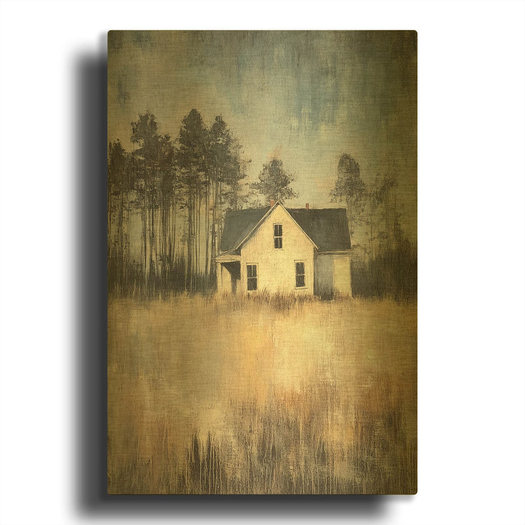 'House In The Forest' By Svetlana Aleynikova Gold Metal Wall Art