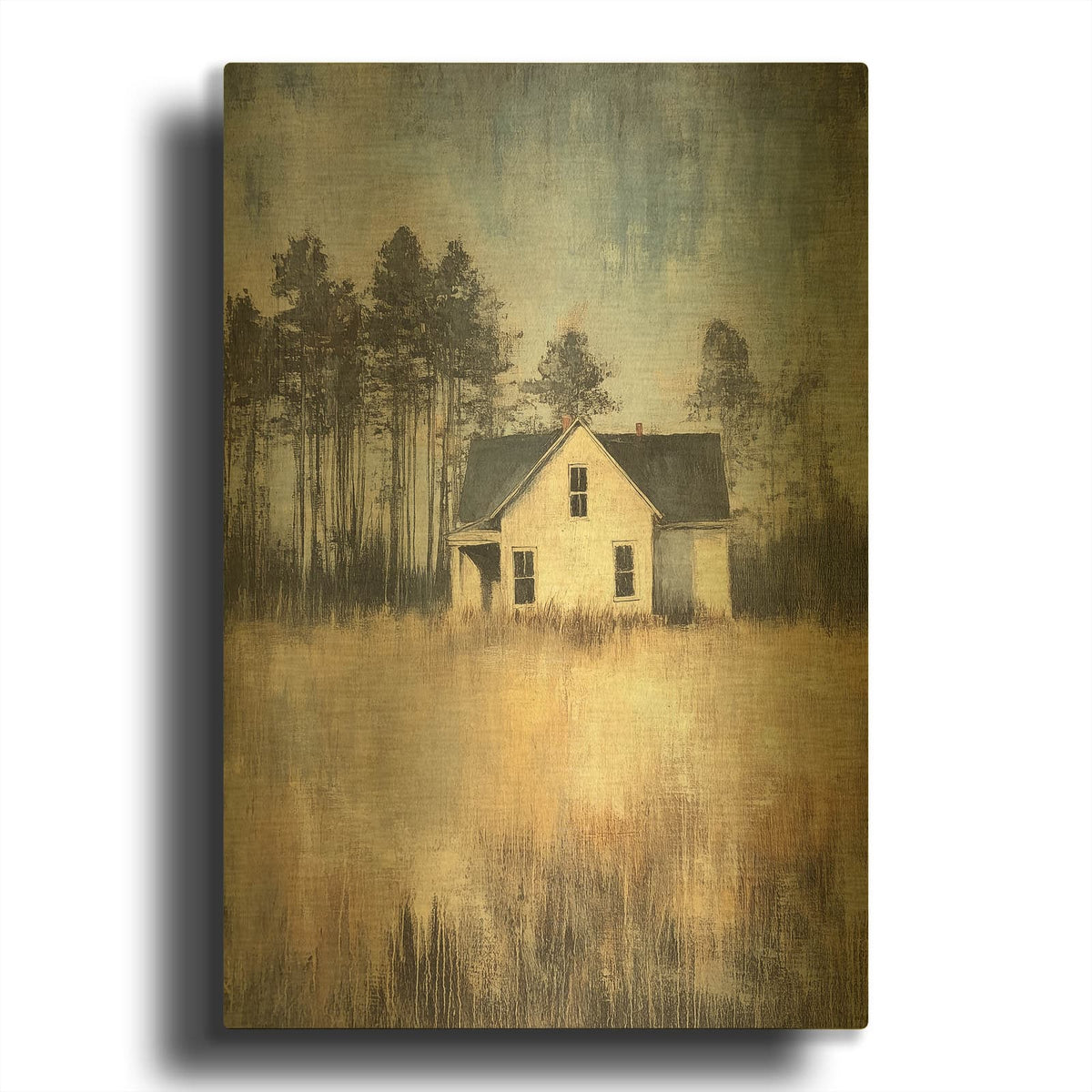 'House In The Forest' By Svetlana Aleynikova Gold Metal Wall Art