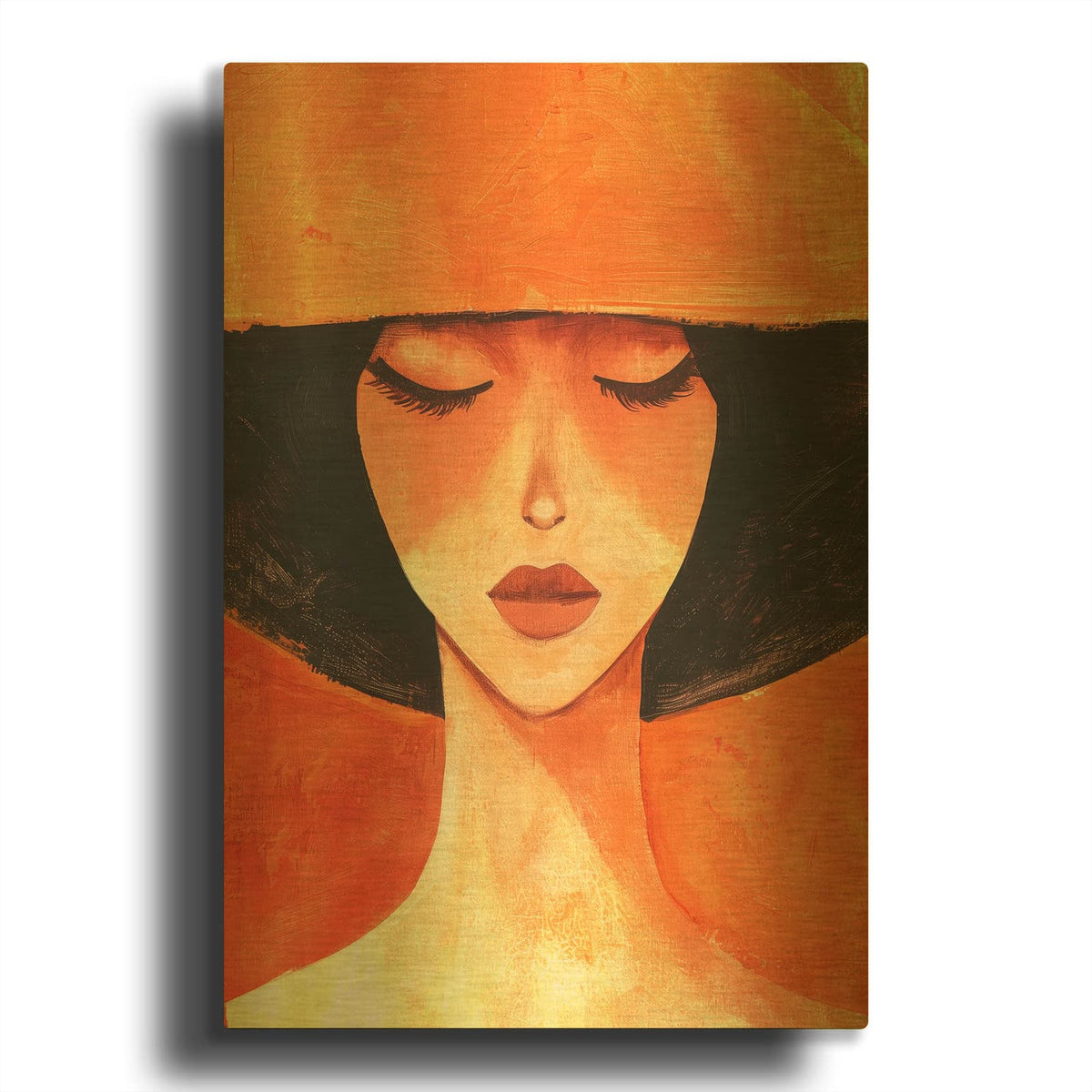 'Lady In Orange' By Svetlana Aleynikova Gold Metal Wall Art