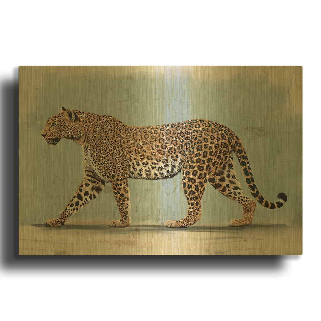 'Leopard' By Svetlana Aleynikova Gold Metal Wall Art