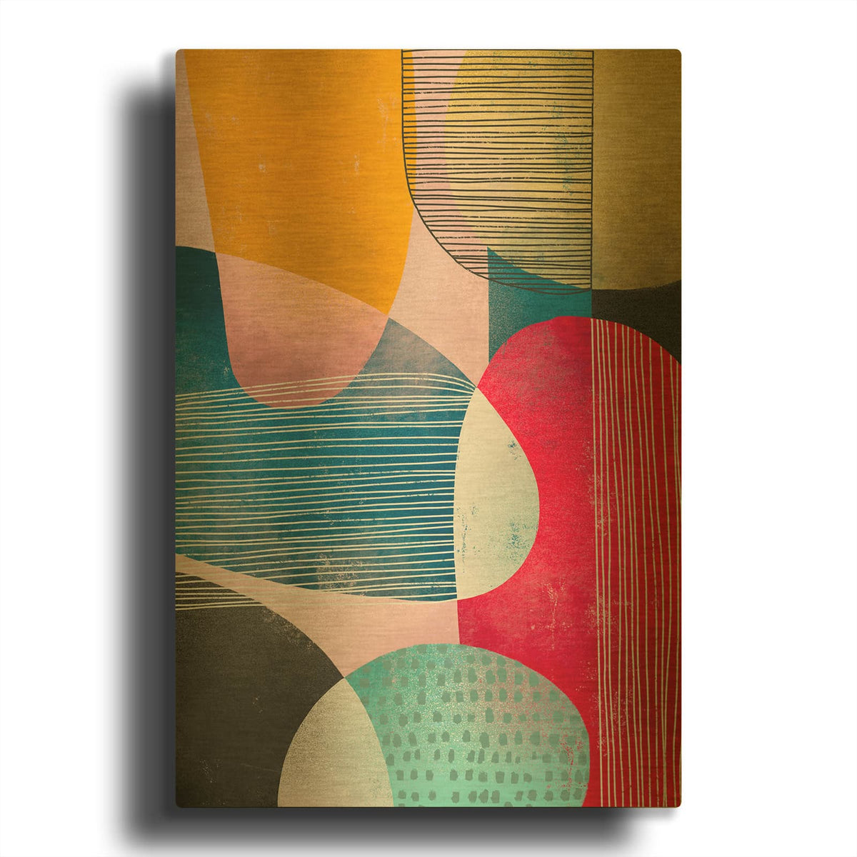 'Lines In Circles' By Svetlana Aleynikova Gold Metal Wall Art