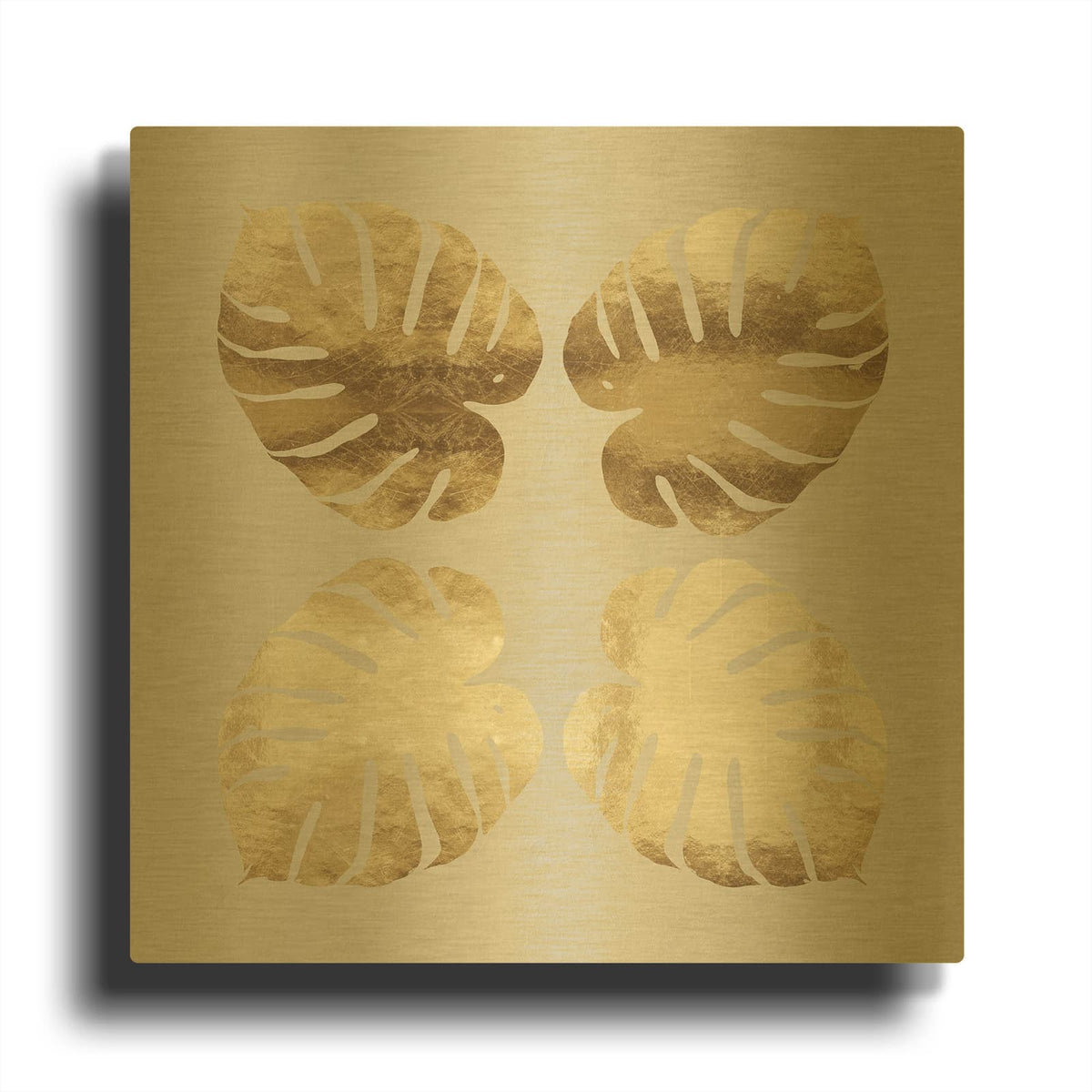 'Monstera Leaves' By Svetlana Aleynikova Gold Metal Wall Art