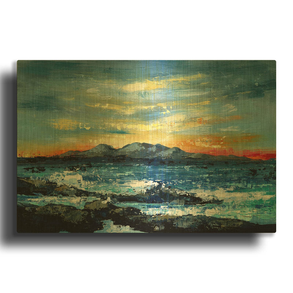 'Mountain' By Svetlana Aleynikova Gold Metal Wall Art