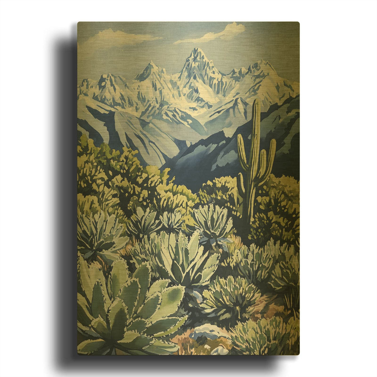 'Mountain Landscape' By Svetlana Aleynikova Gold Metal Wall Art