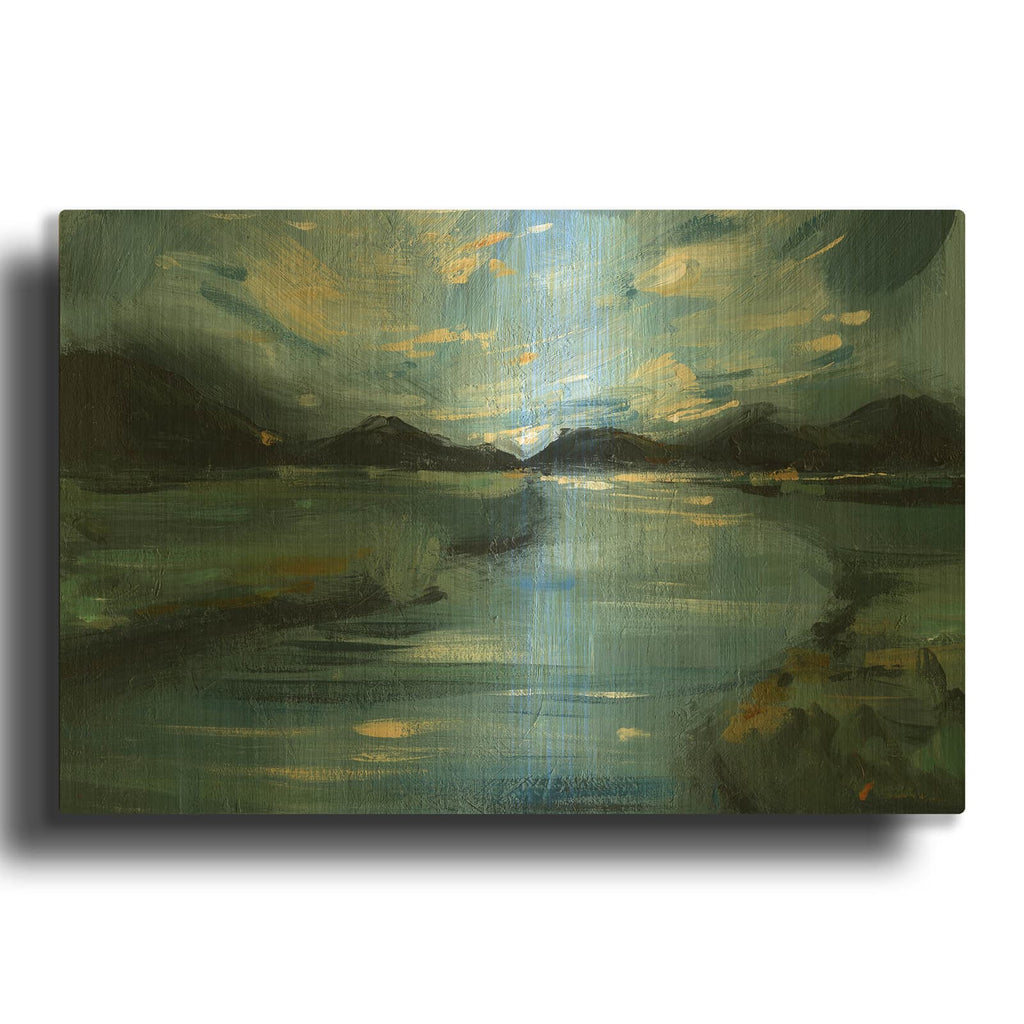 'Night River' By Svetlana Aleynikova Gold Metal Wall Art