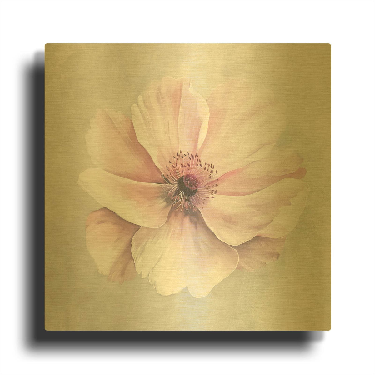 'Pink Flower' By Svetlana Aleynikova Gold Metal Wall Art