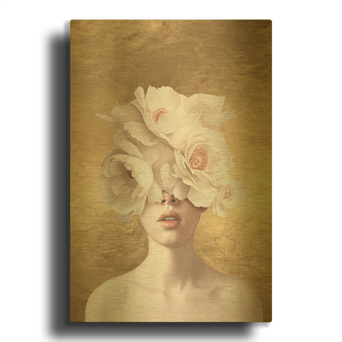 'Pink Flower Lady' By Svetlana Aleynikova Gold Metal Wall Art