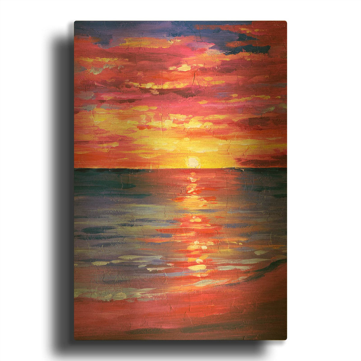 'Pink Sunset' By Svetlana Aleynikova Gold Metal Wall Art