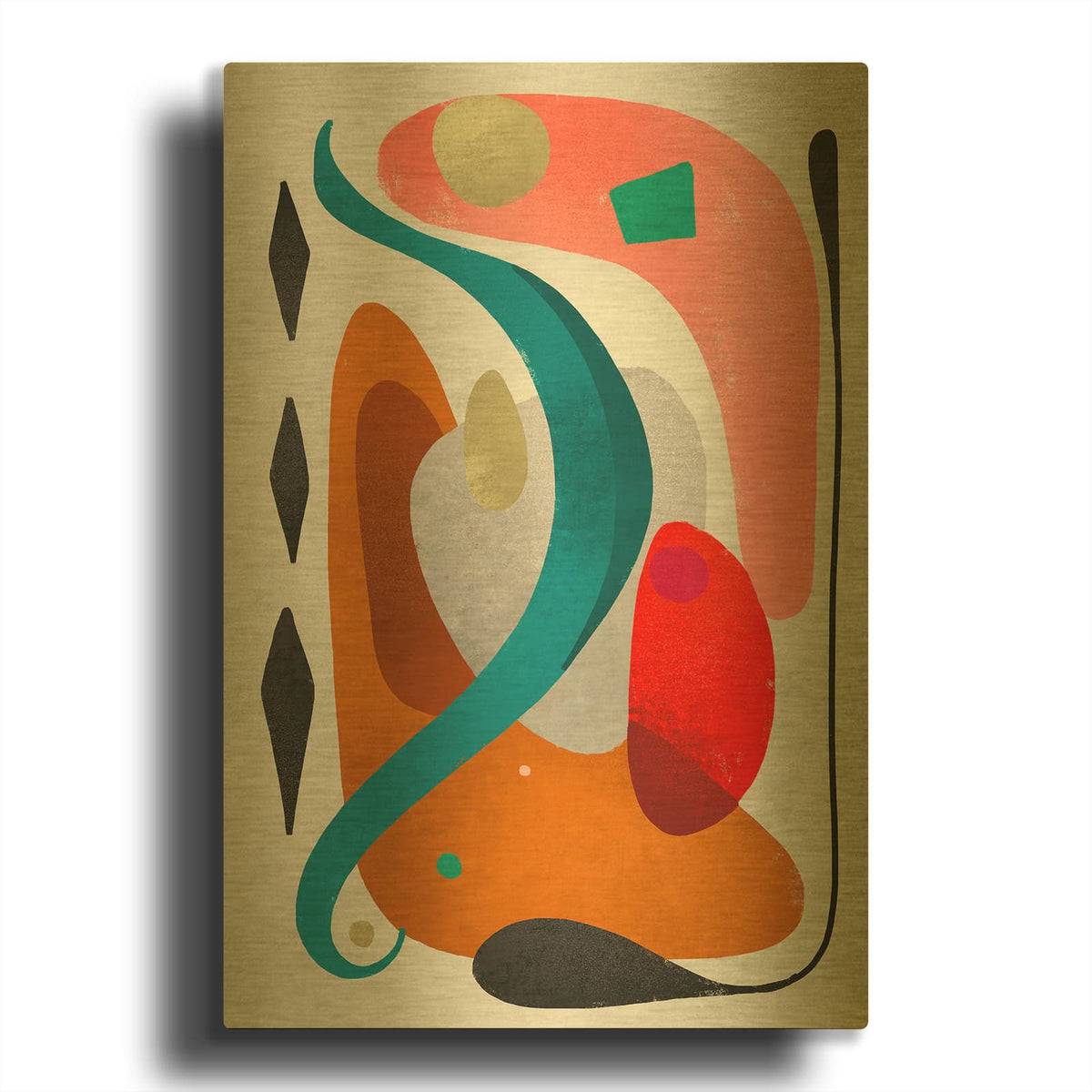 'Rhombuses' By Svetlana Aleynikova Gold Metal Wall Art