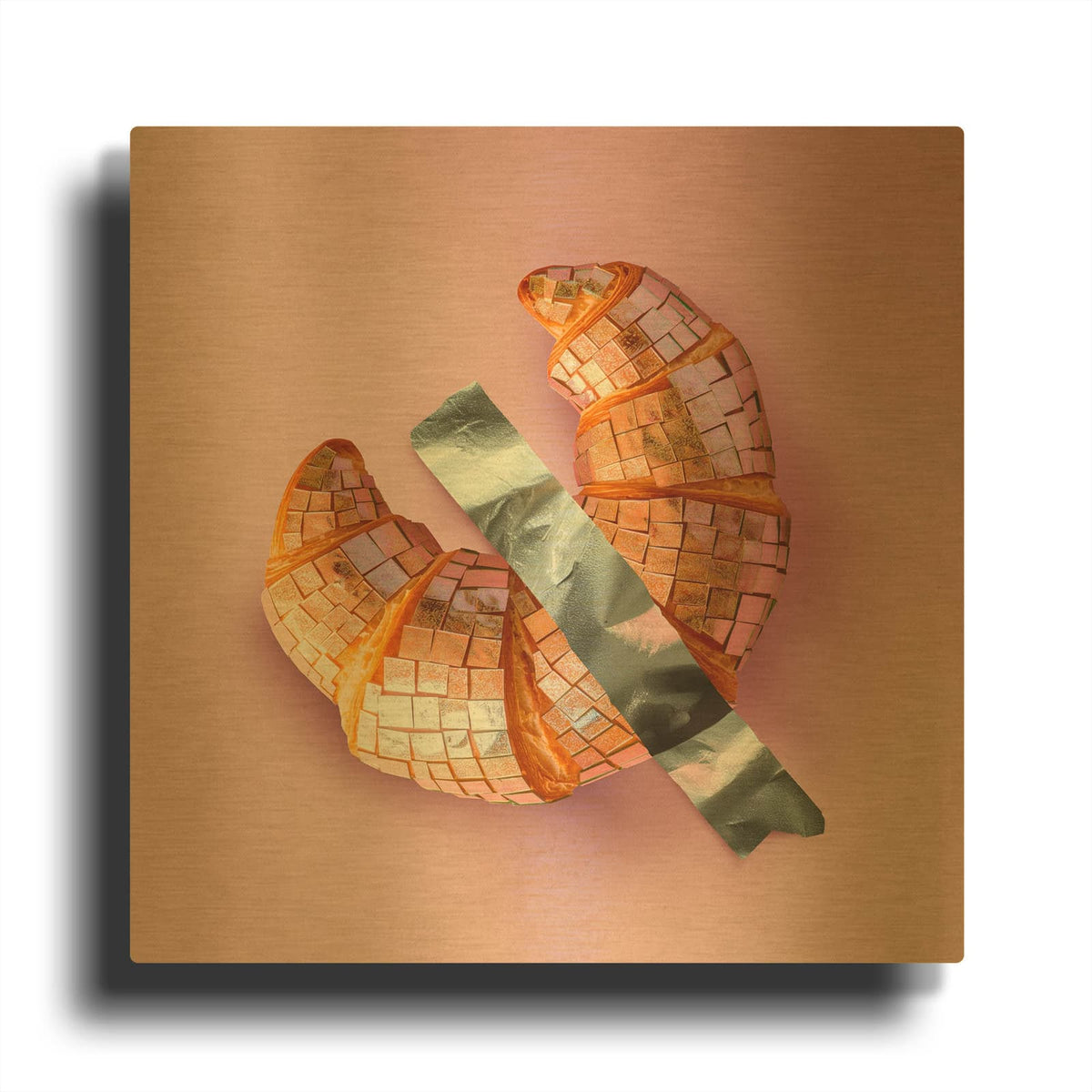 'Shiny Croissant' By Svetlana Aleynikova Gold Metal Wall Art