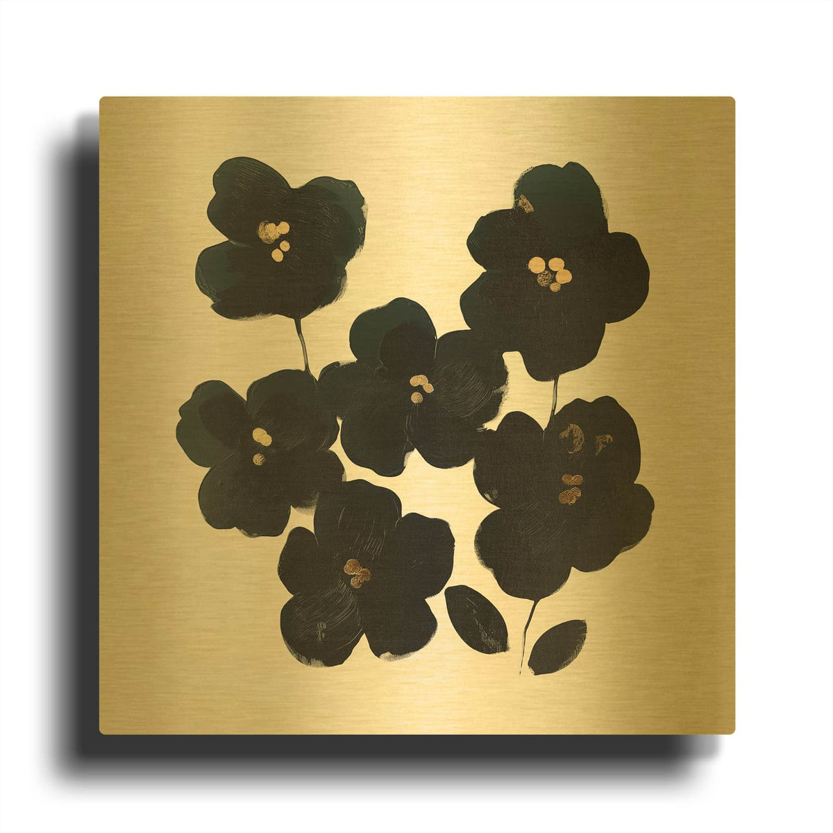 'Six Flowers' By Svetlana Aleynikova Gold Metal Wall Art