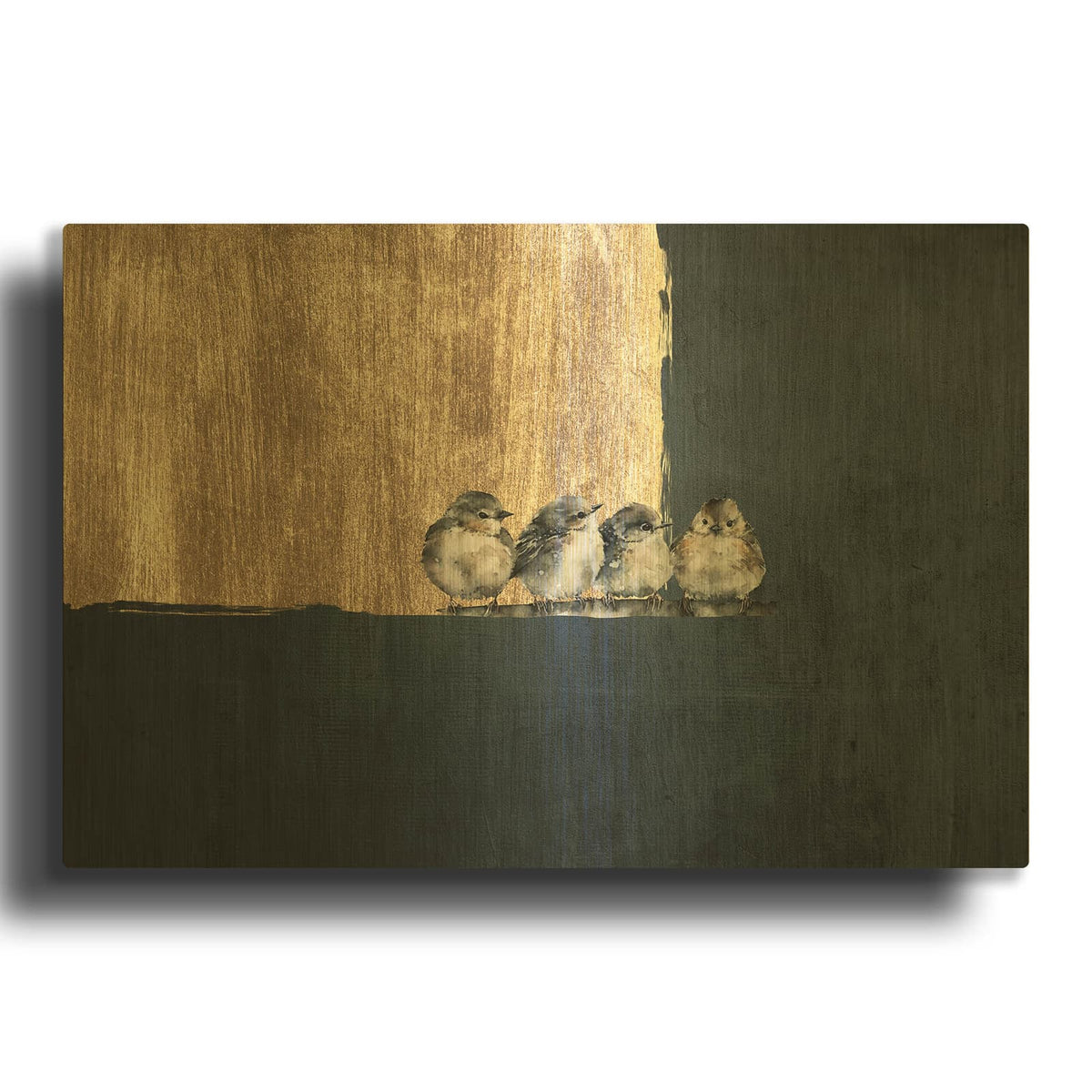 'Sparrows' By Svetlana Aleynikova Gold Metal Wall Art