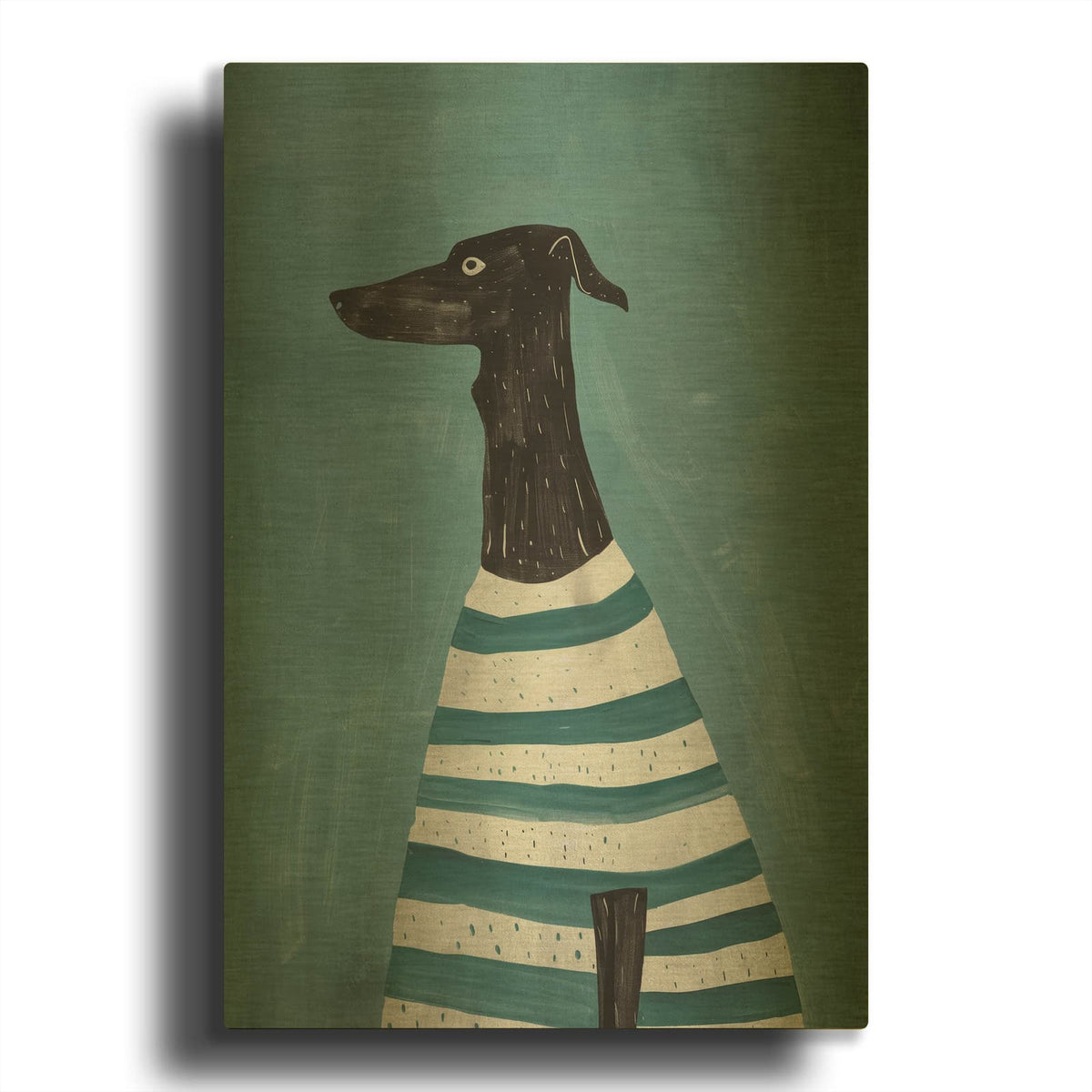 'Striped Companion' By Svetlana Aleynikova Gold Metal Wall Art