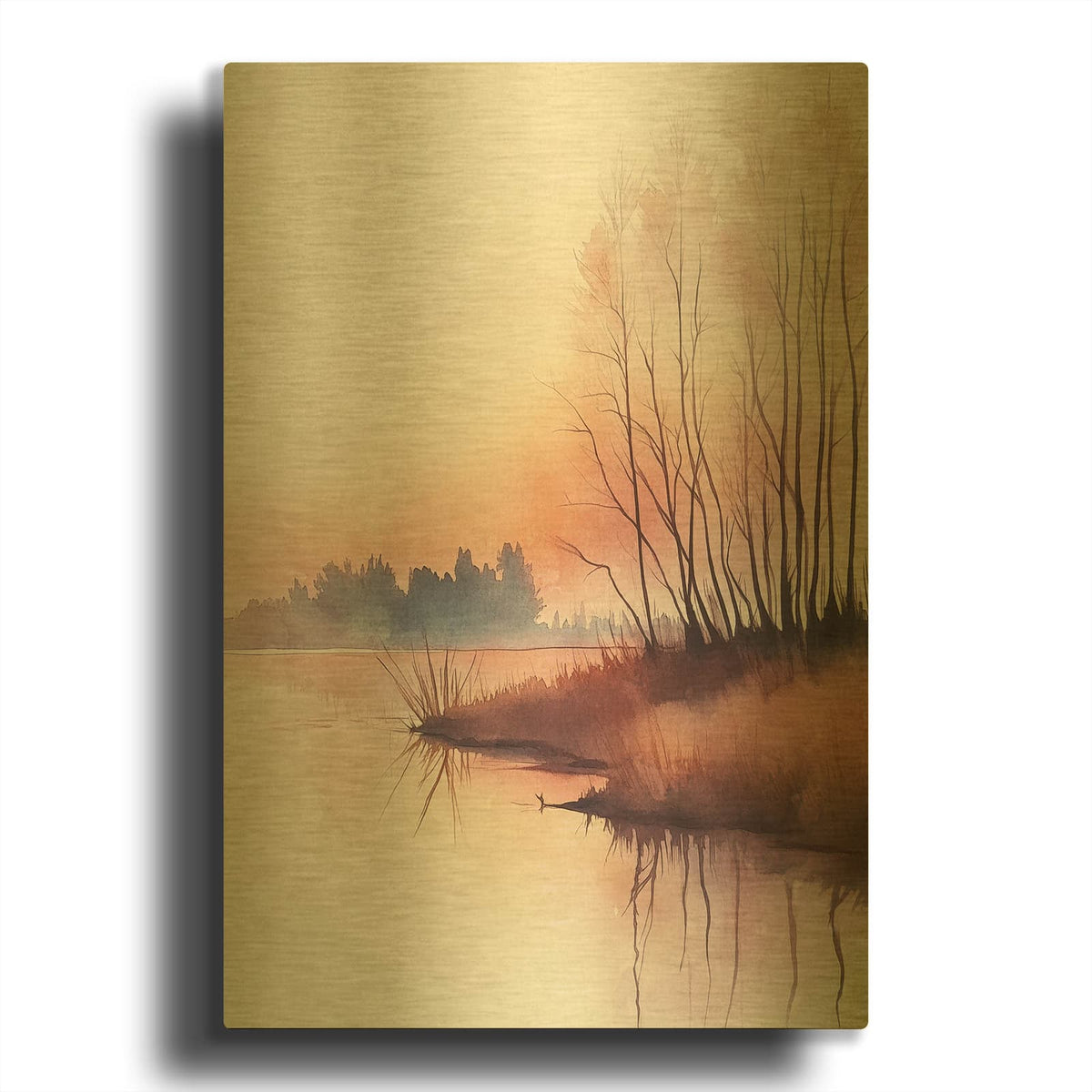 'Swamp' By Svetlana Aleynikova Gold Metal Wall Art