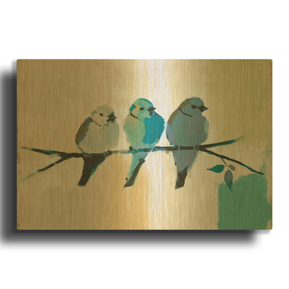 'Whispering Birds' By Svetlana Aleynikova Gold Metal Wall Art