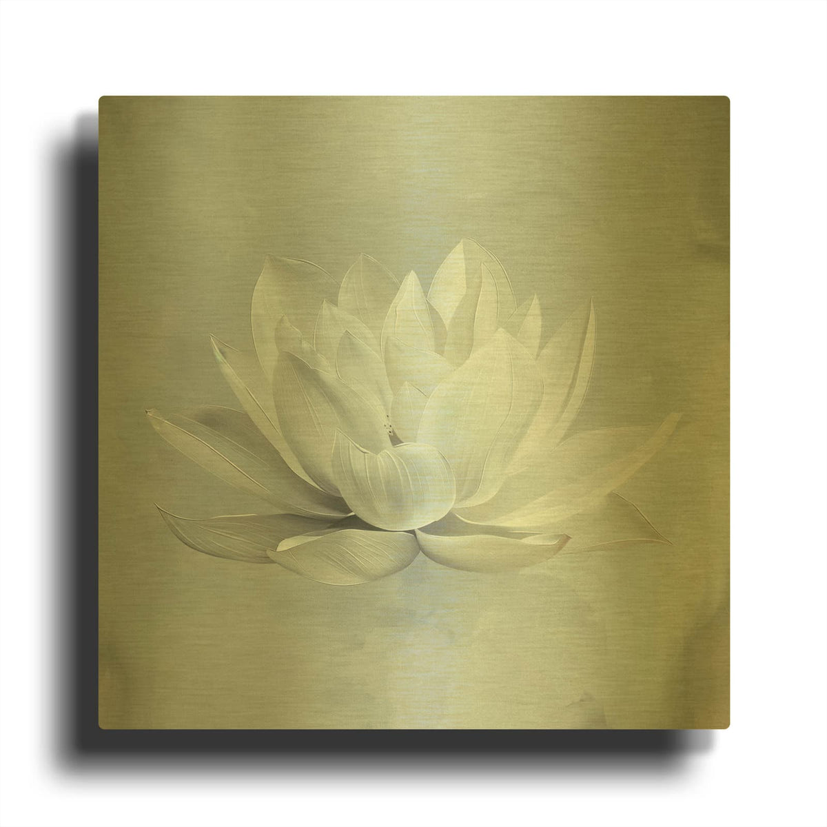 'White Lotus' By Svetlana Aleynikova Gold Metal Wall Art