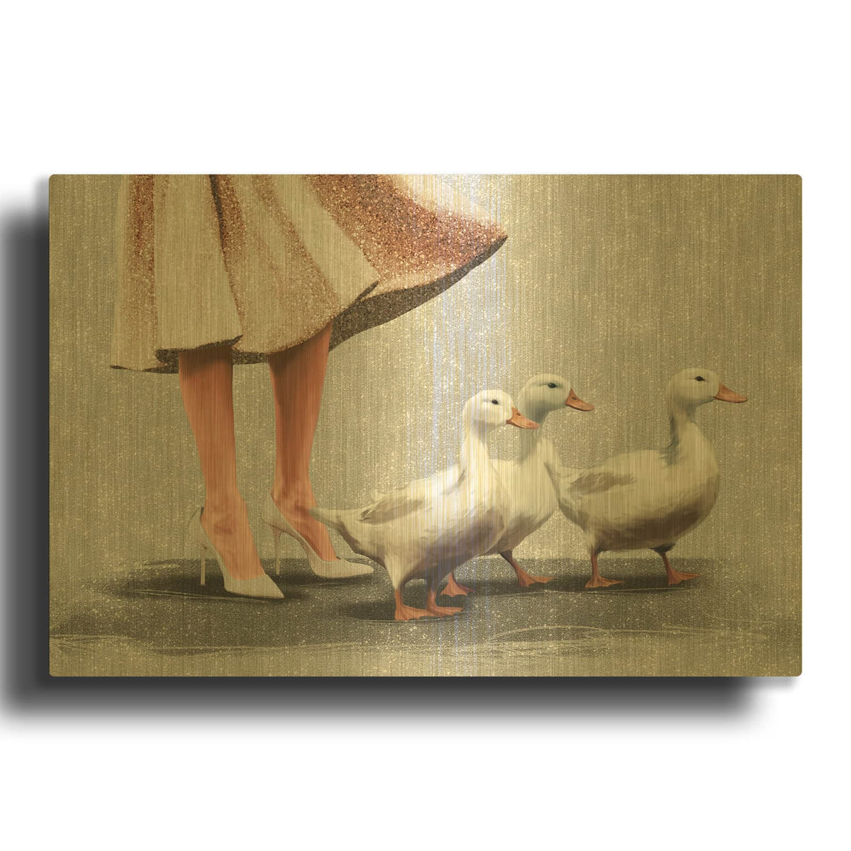 'Woman With Gesse' By Svetlana Aleynikova Gold Metal Wall Art