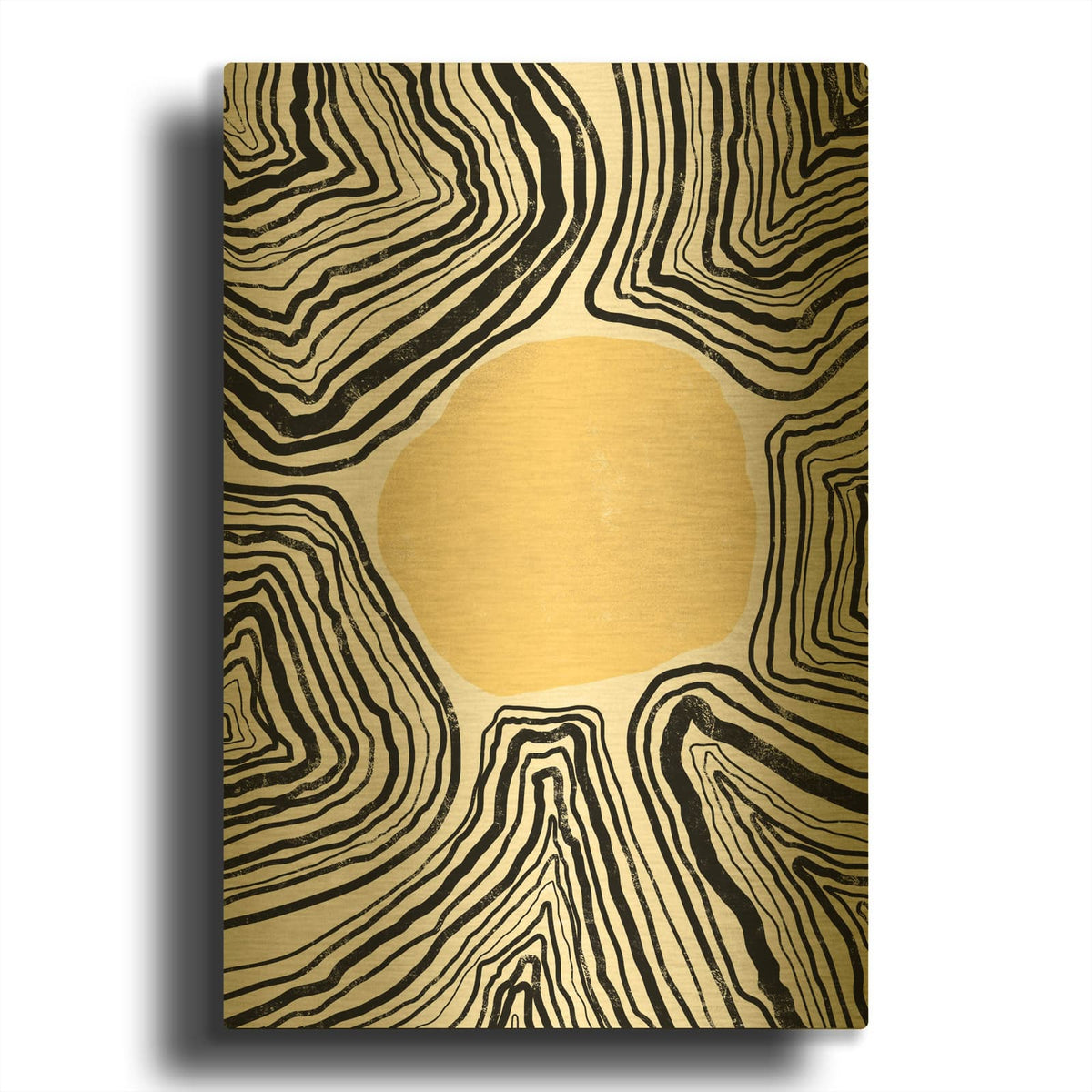 'Yellow Circle' By Svetlana Aleynikova Gold Metal Wall Art