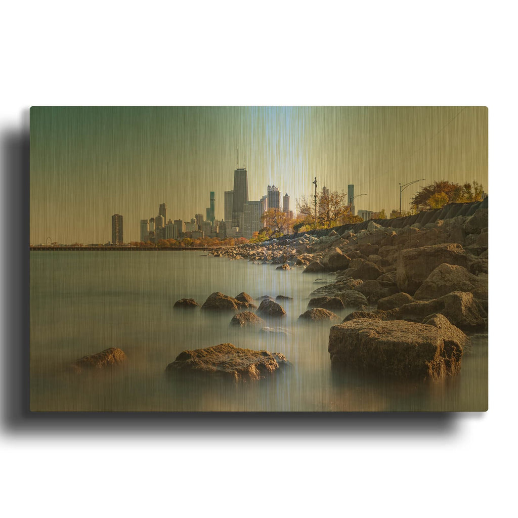 'Chicago On The Rocks' By Luxe Gold Metal Wall Art