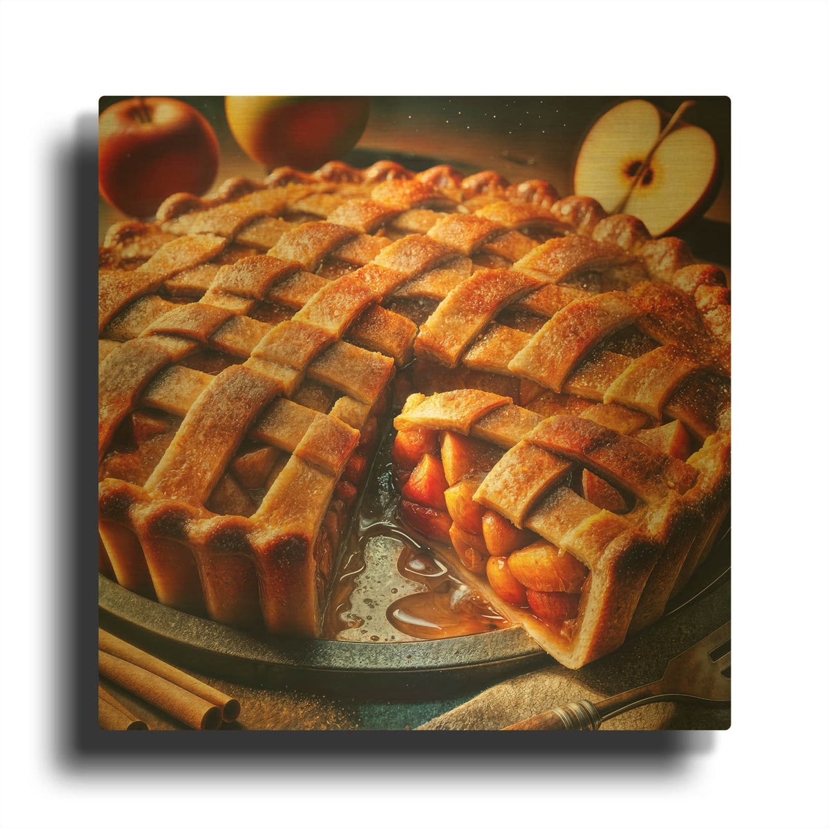 'Apple Pie' By Rey Klimt Gold Metal Wall Art