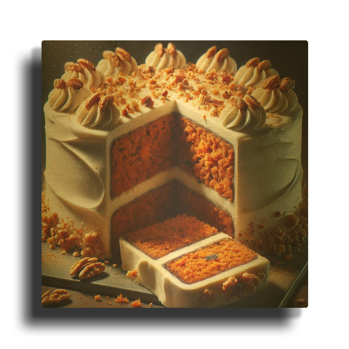 'Carrot Cake' By Rey Klimt Gold Metal Wall Art