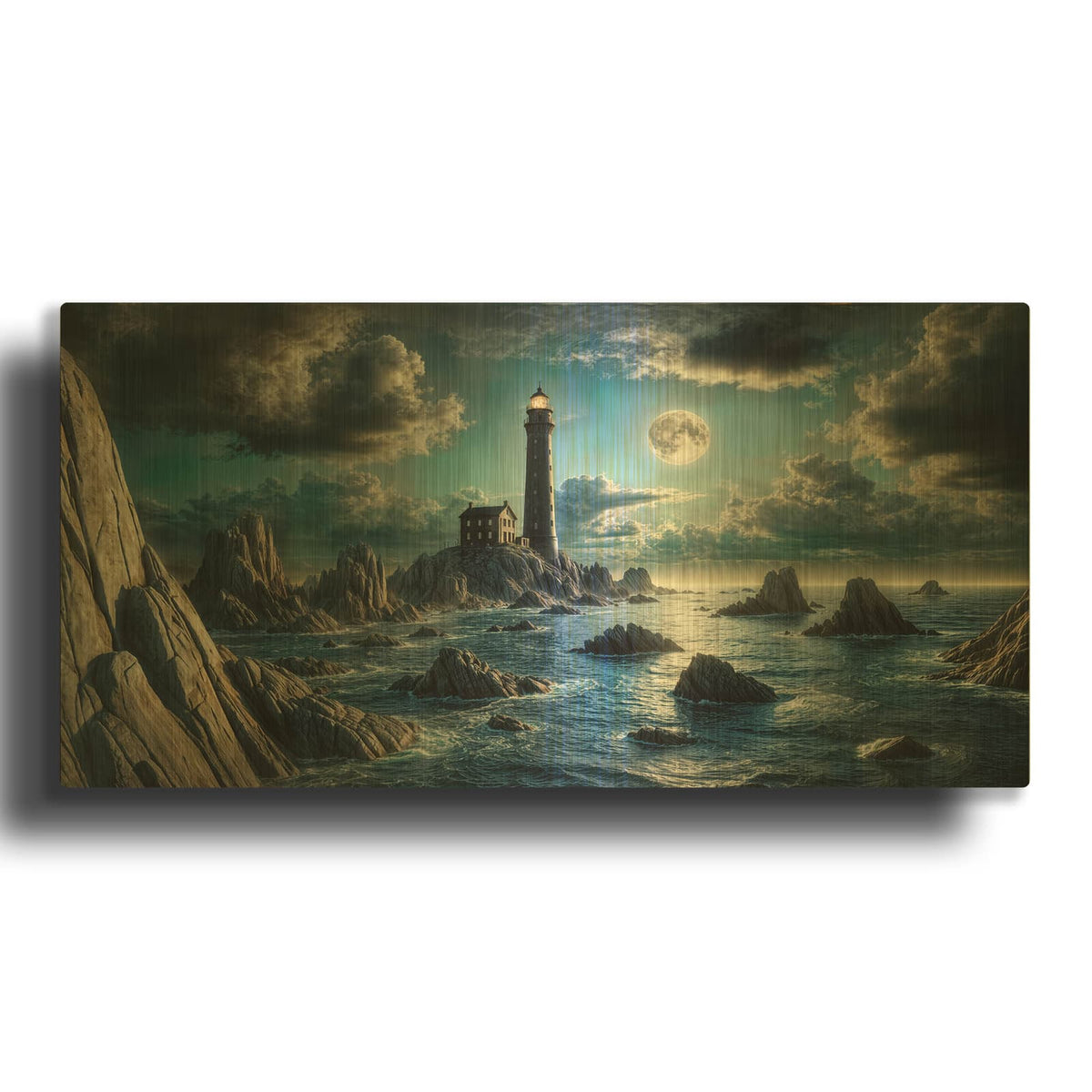 'Dangerous Shores' By Rey Klimt Gold Metal Wall Art