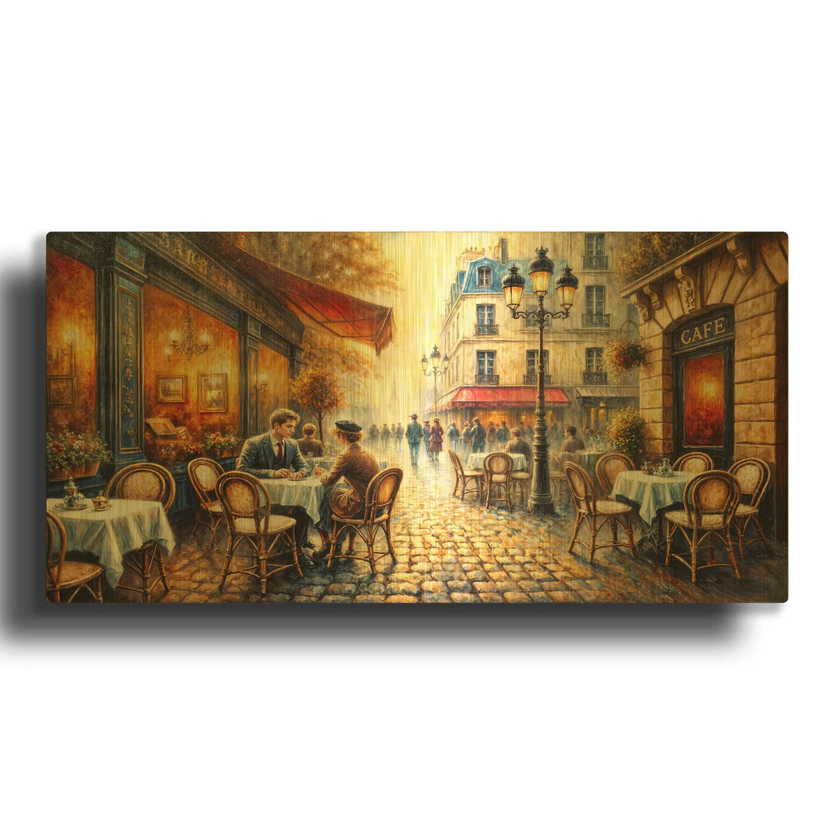 'Date Night In Paris' By Rey Klimt Gold Metal Wall Art