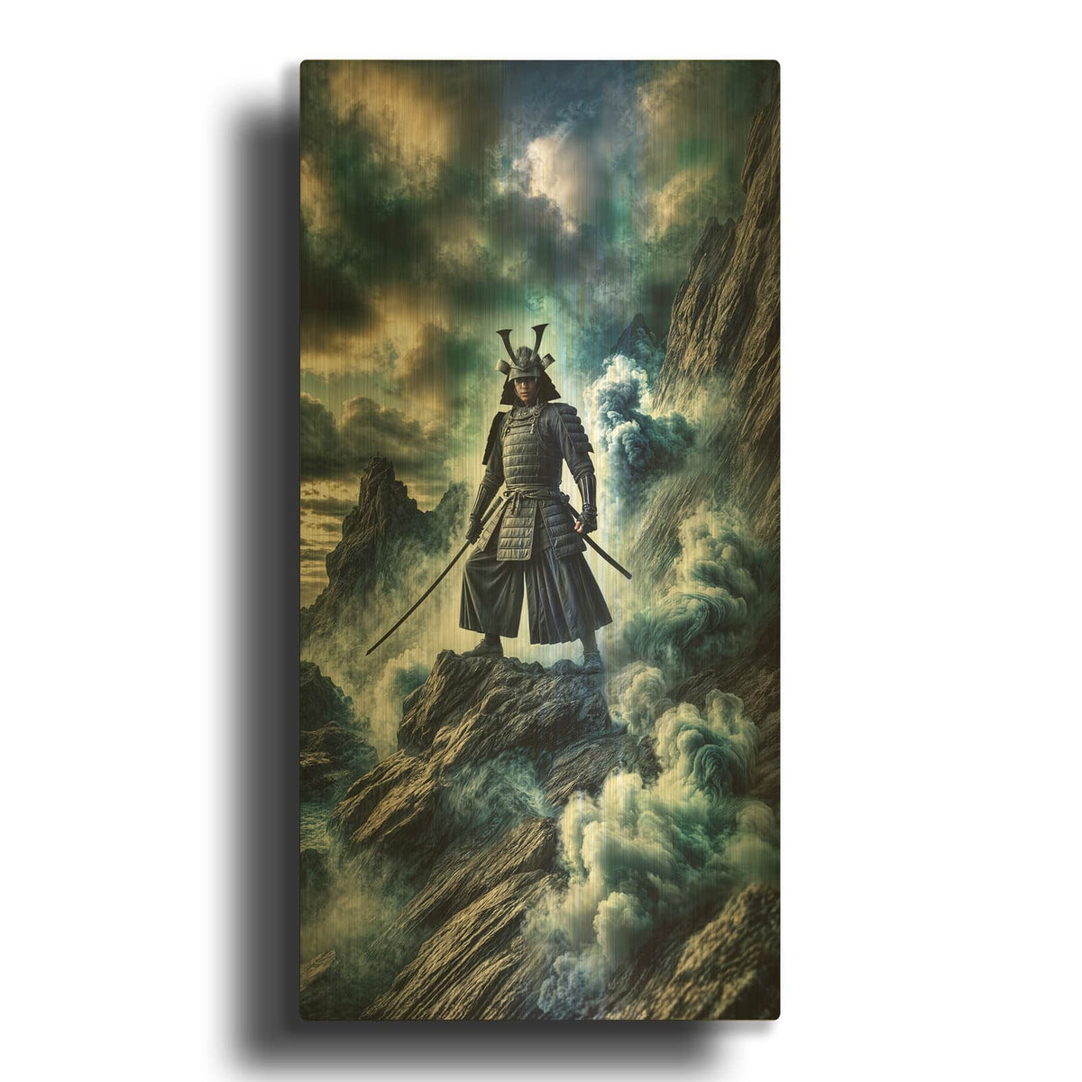 'End Of The Road Samurai' By Rey Klimt Gold Metal Wall Art