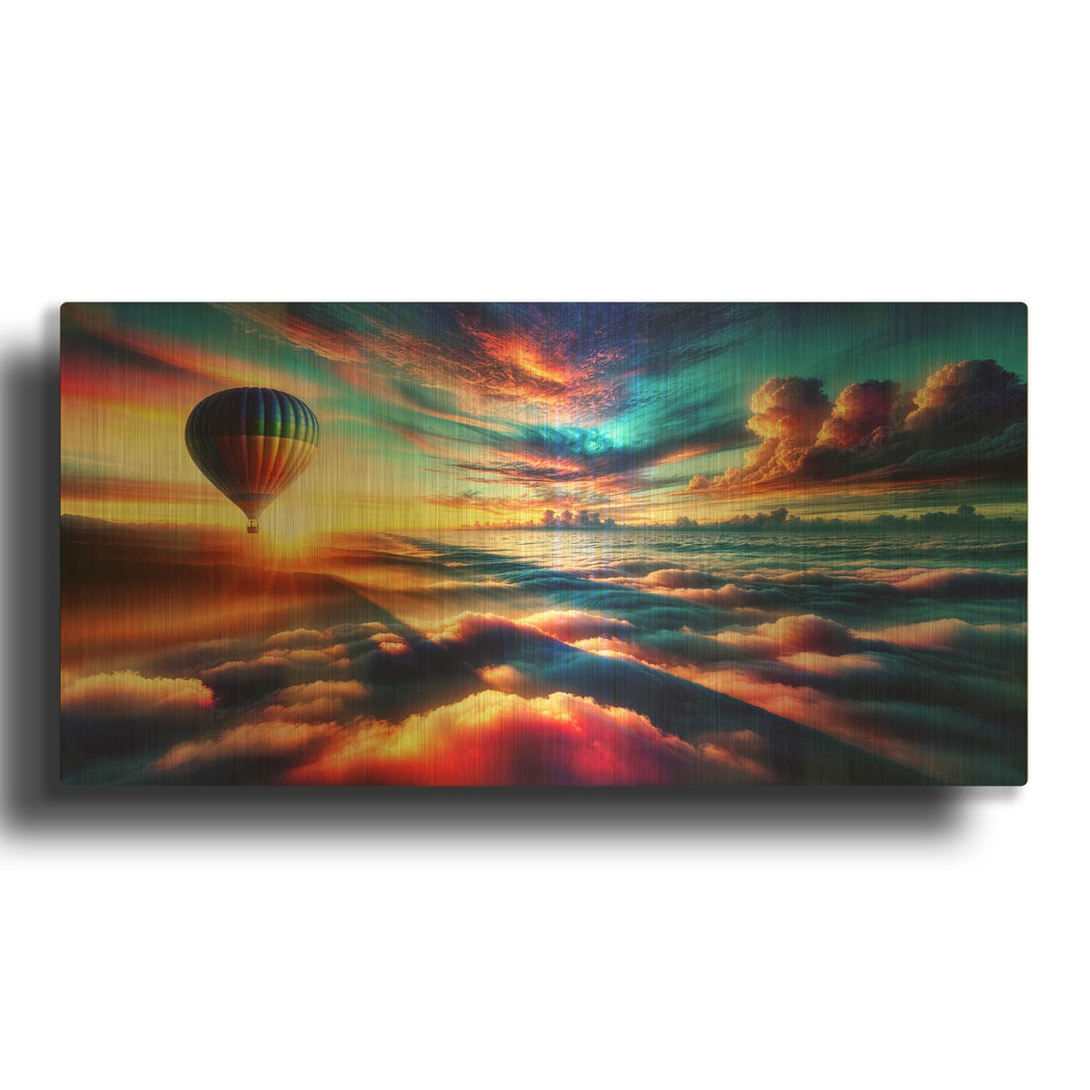'Flying Free Over The Clouds' By Rey Klimt Gold Metal Wall Art