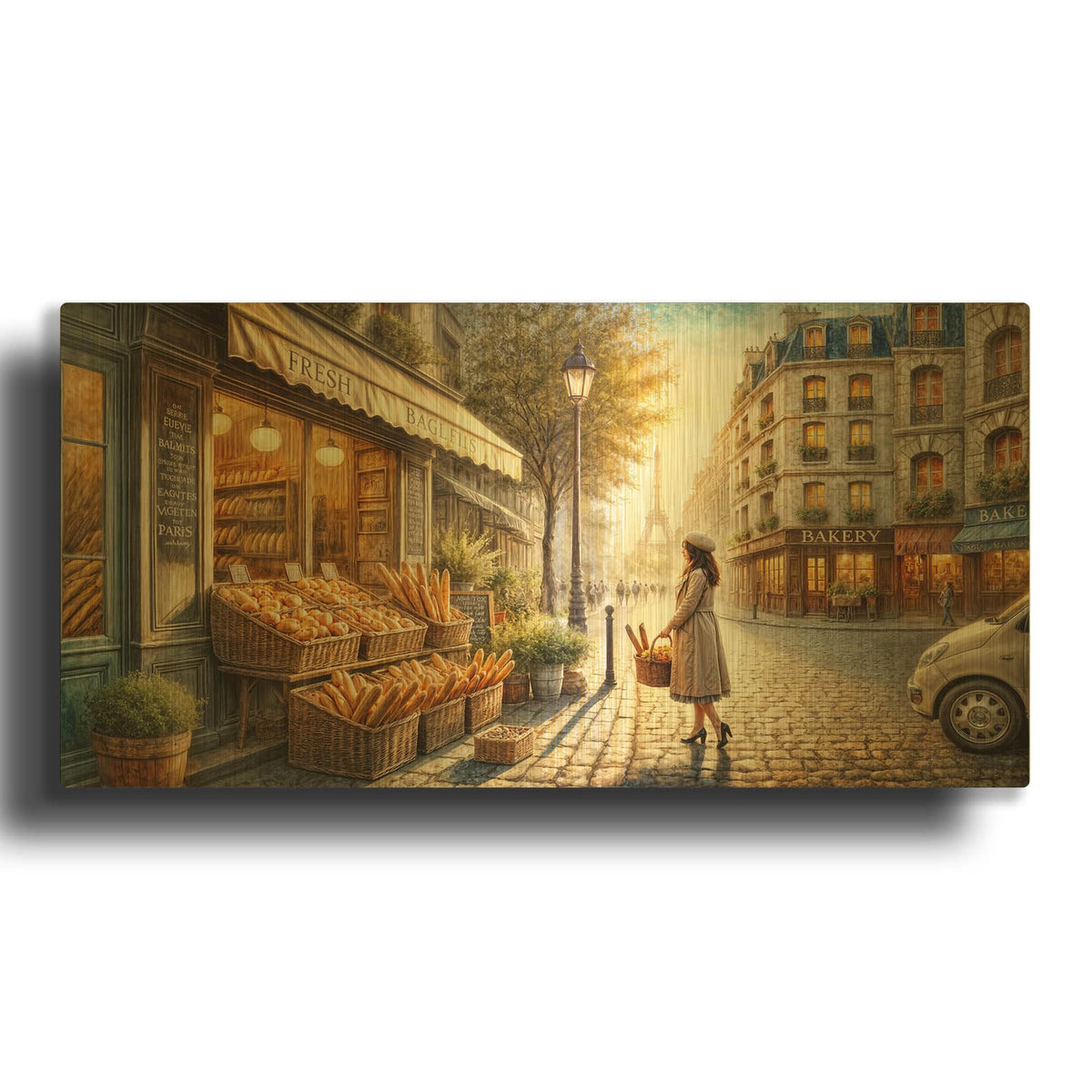 'Morning In Paris' By Rey Klimt Gold Metal Wall Art