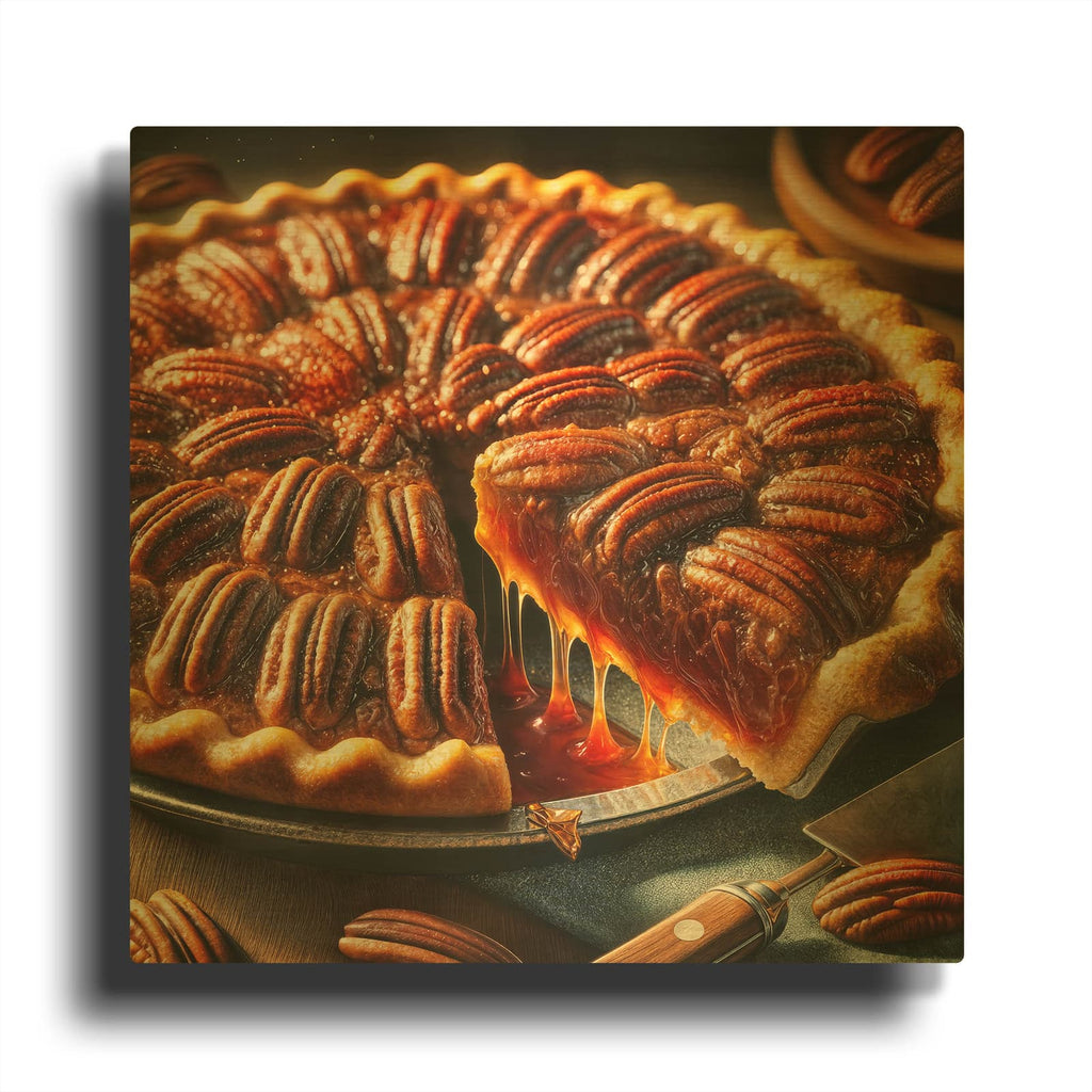 'Pecan Pie' By Rey Klimt Gold Metal Wall Art