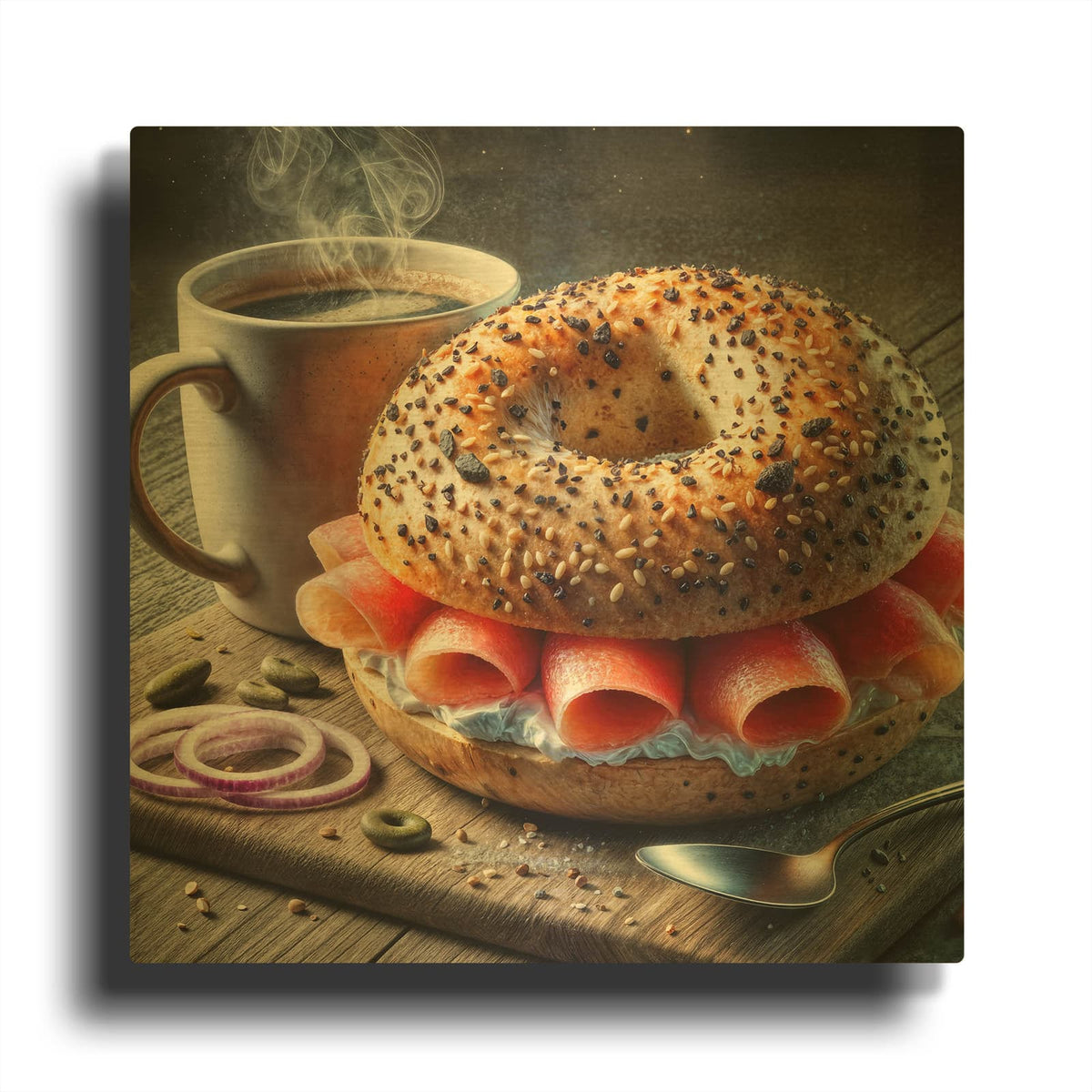 'Power Breakfast' By Rey Klimt Gold Metal Wall Art