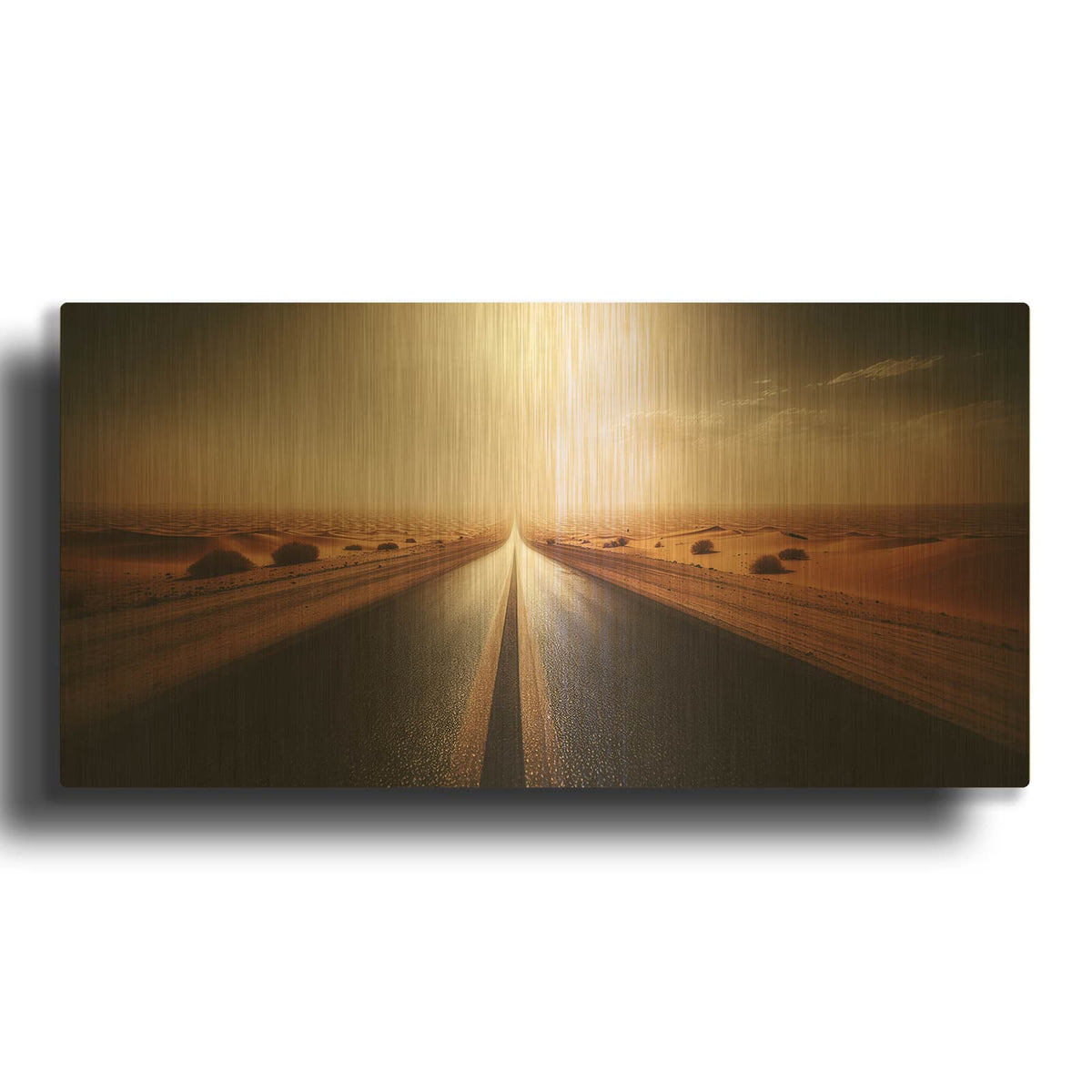'Road Ahead 2' By Rey Klimt Gold Metal Wall Art