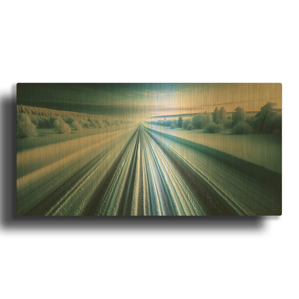'Road Ahead 4' By Rey Klimt Gold Metal Wall Art