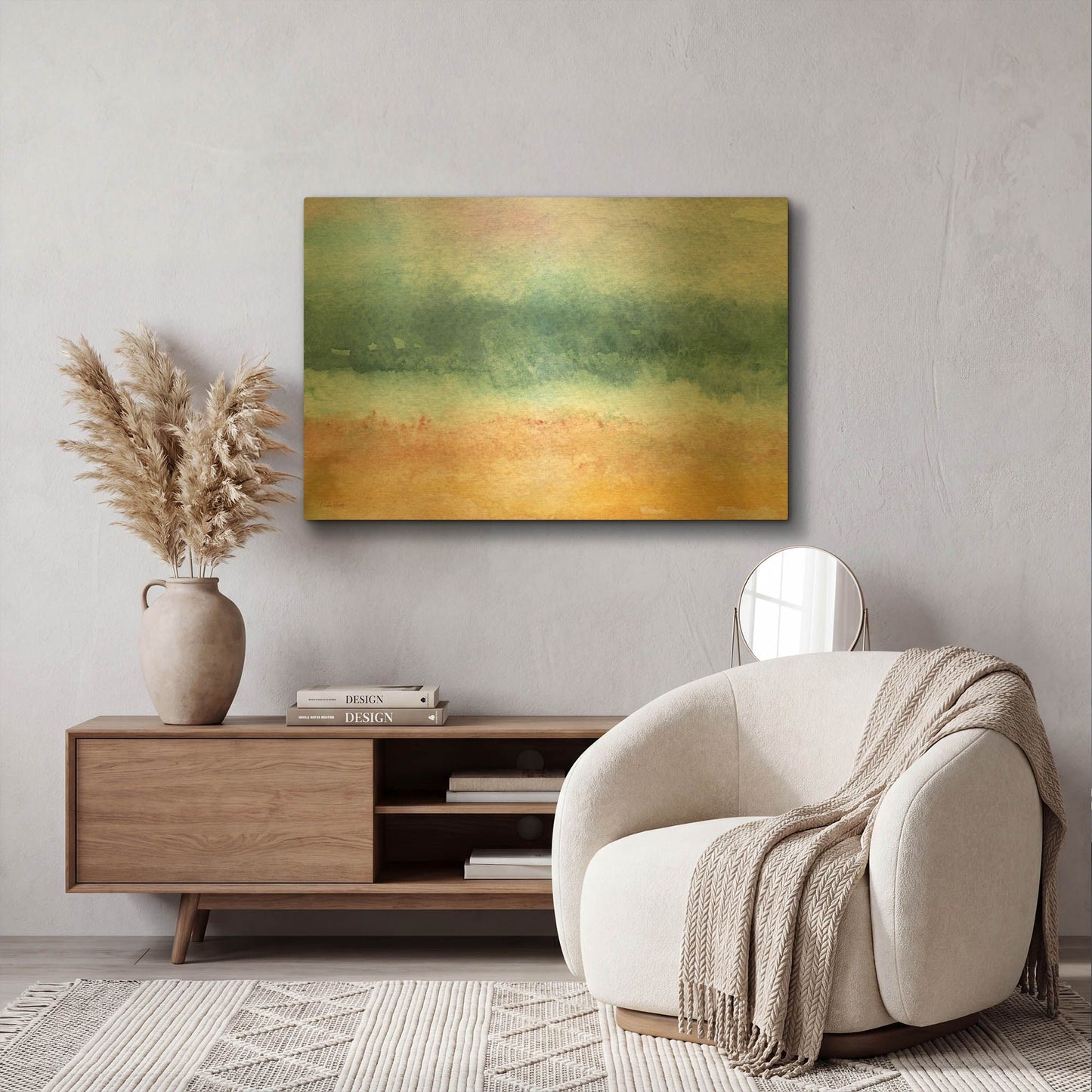 'Beach' By Linda Woods Gold Metal Wall Art