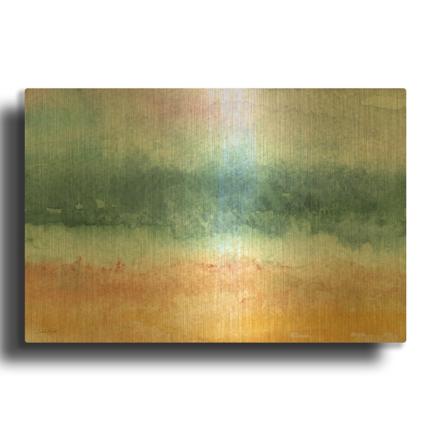 'Beach' By Linda Woods Gold Metal Wall Art