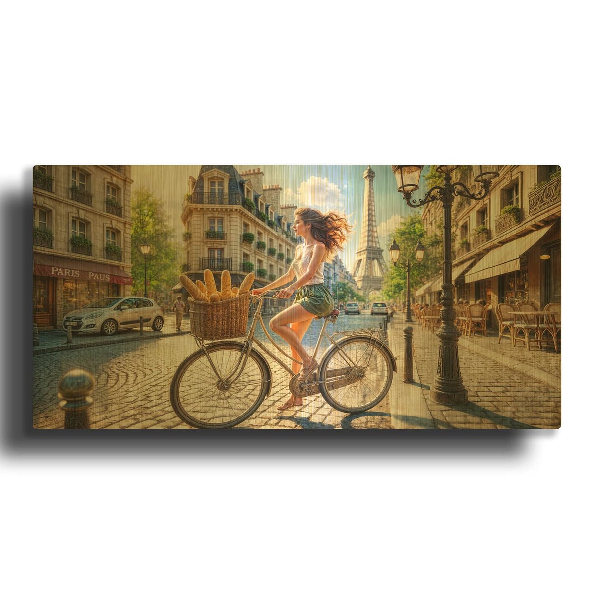 'Summer Day In Paris' By Rey Klimt Gold Metal Wall Art