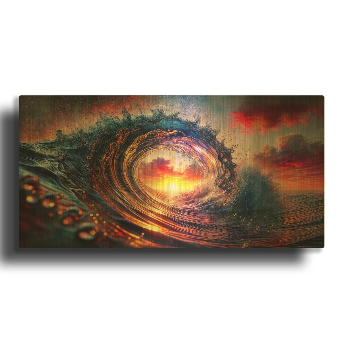 'The Last Wave' By Rey Klimt Gold Metal Wall Art