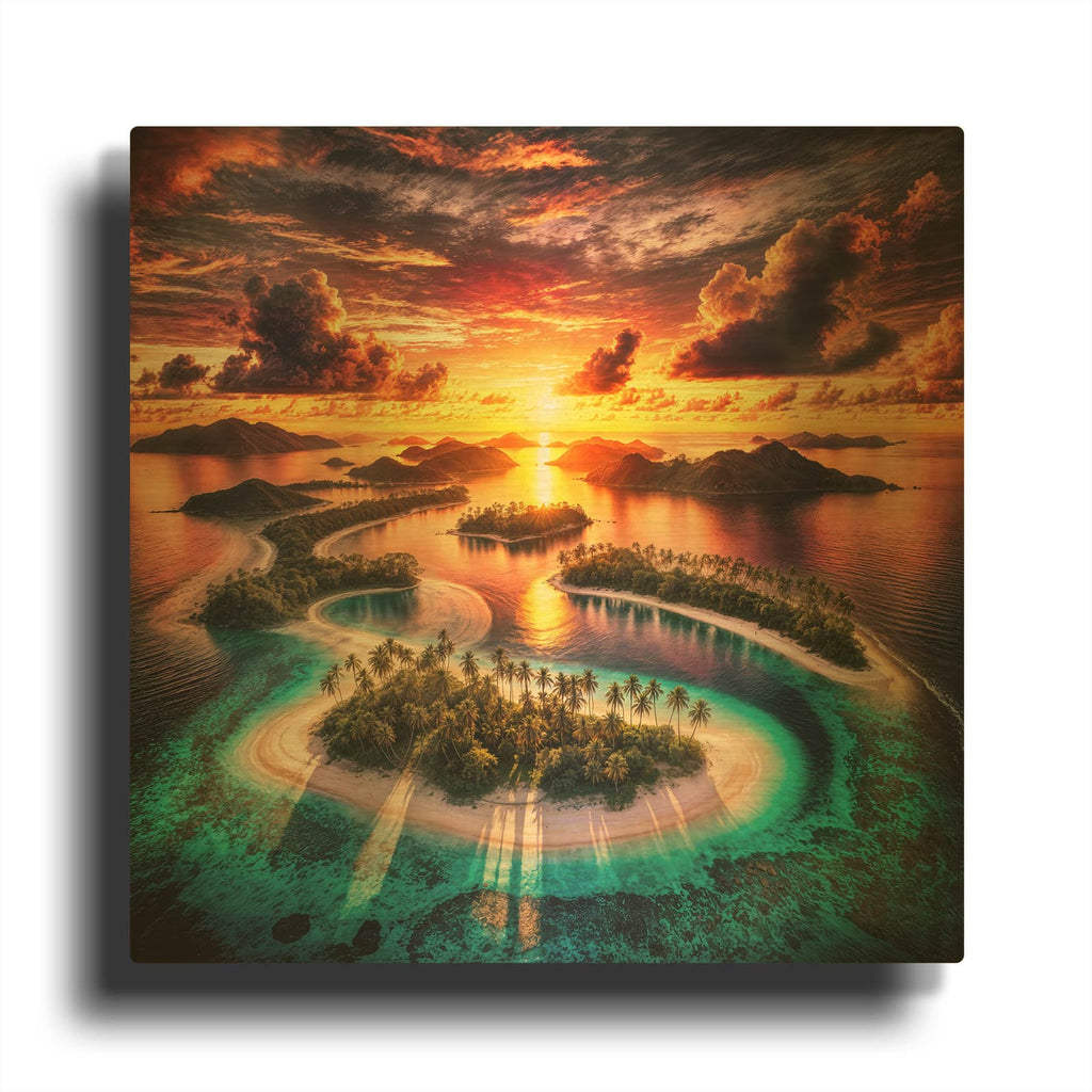 'Tropical Paradise' By Rey Klimt Gold Metal Wall Art