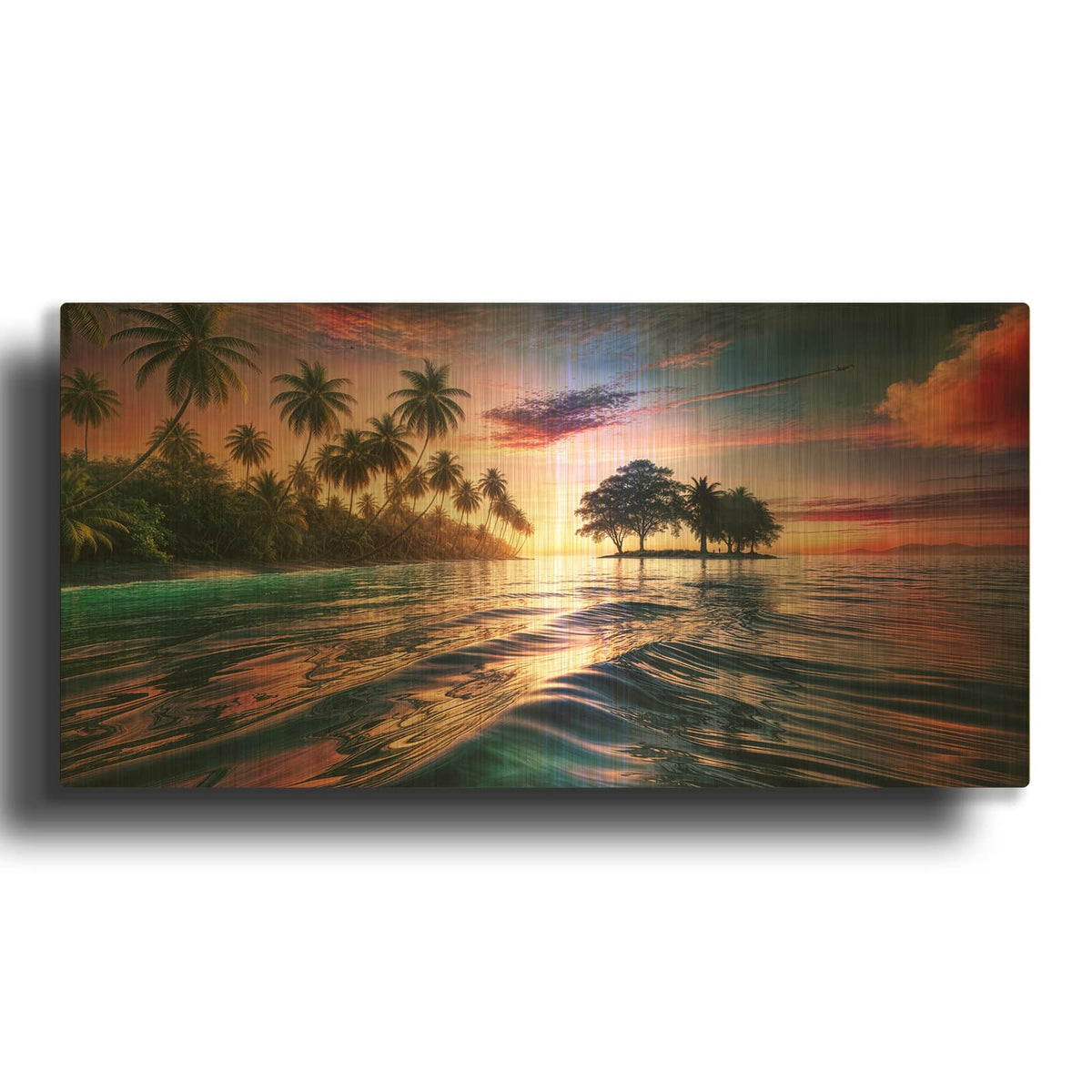 'Tropical Sunrise' By Rey Klimt Gold Metal Wall Art