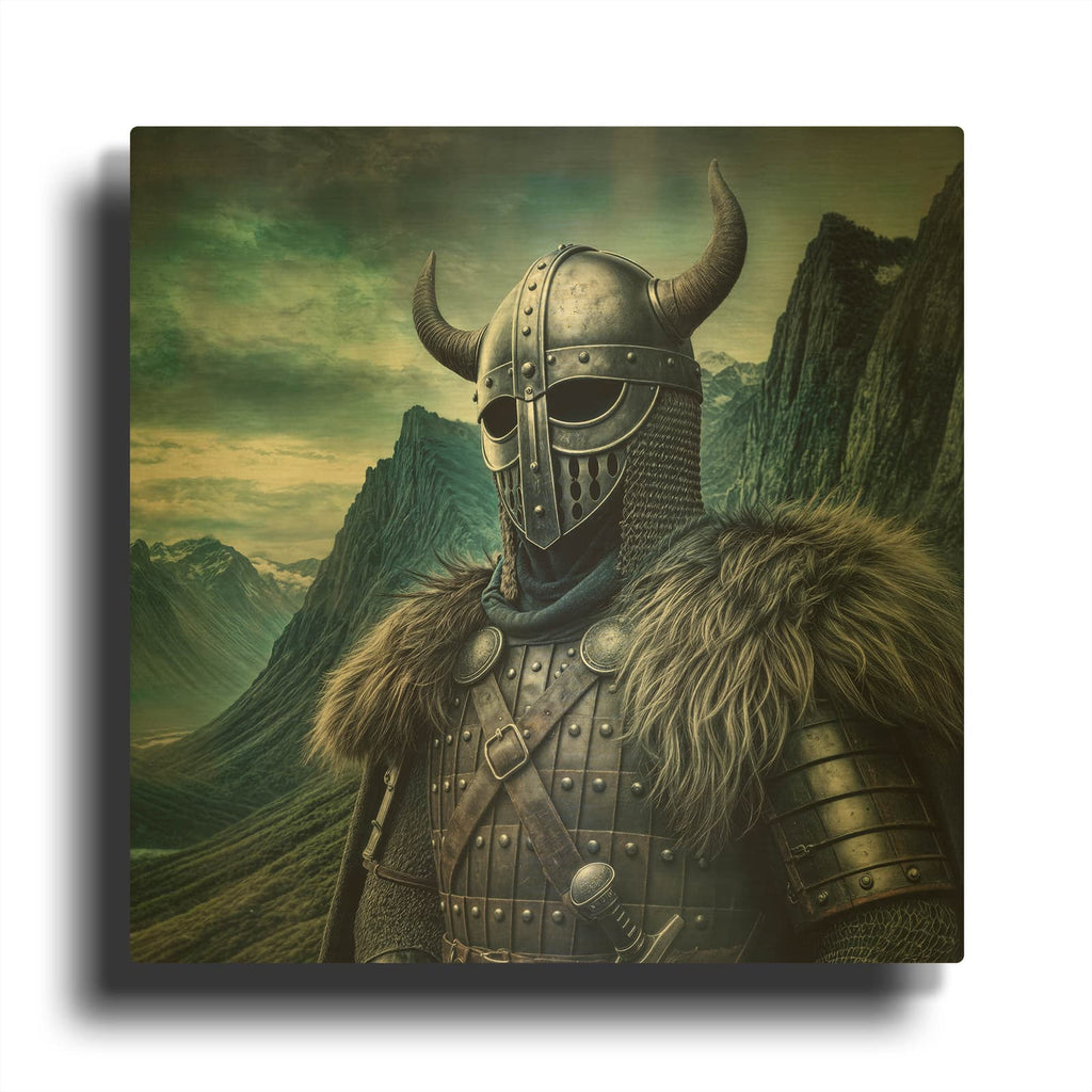 'Viking Warrior' By Rey Klimt Gold Metal Wall Art
