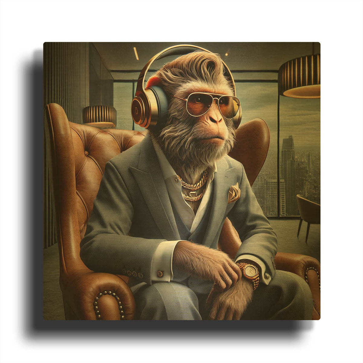 'Wise Boss' By Rey Klimt Gold Metal Wall Art