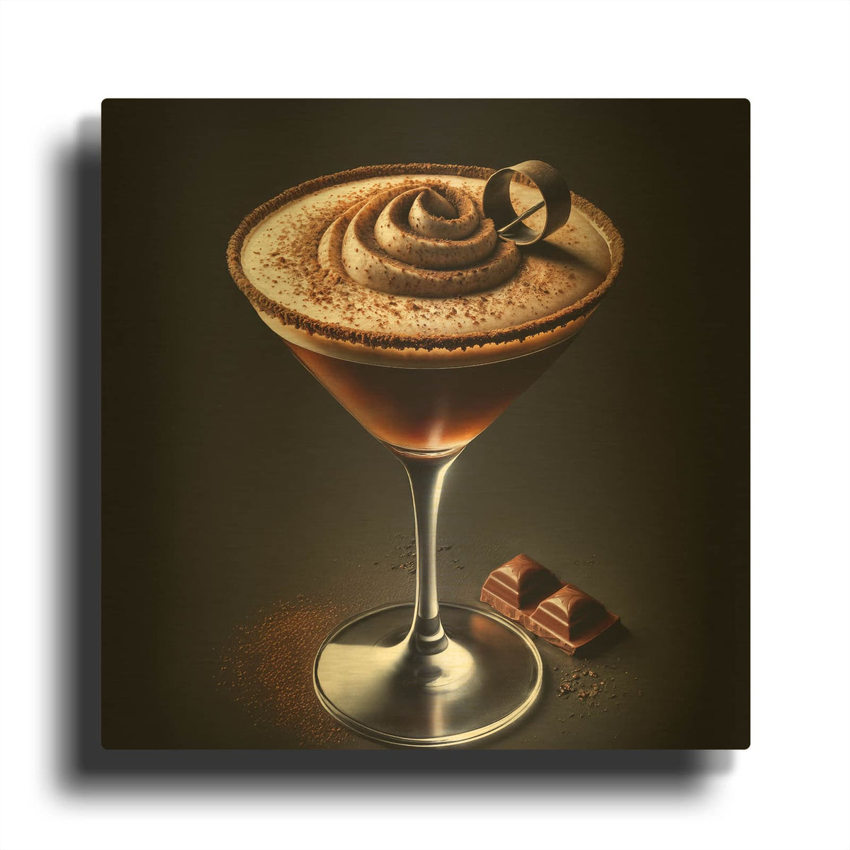 'Chocolate Martini - Rich And Creamy' By Rey Klimt Gold Metal Wall Art