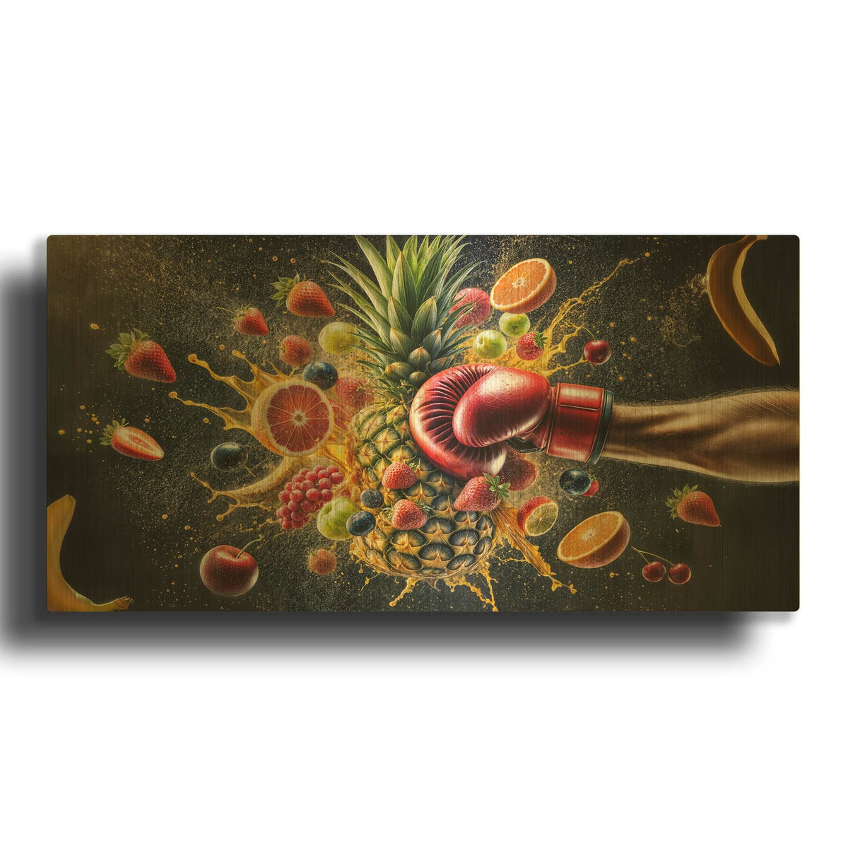 'Fruit Punch' By Rey Klimt Gold Metal Wall Art
