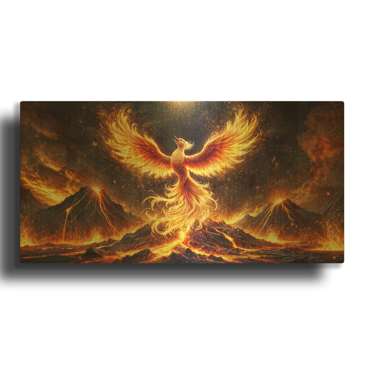 'Phoenix Rising' By Rey Klimt Gold Metal Wall Art