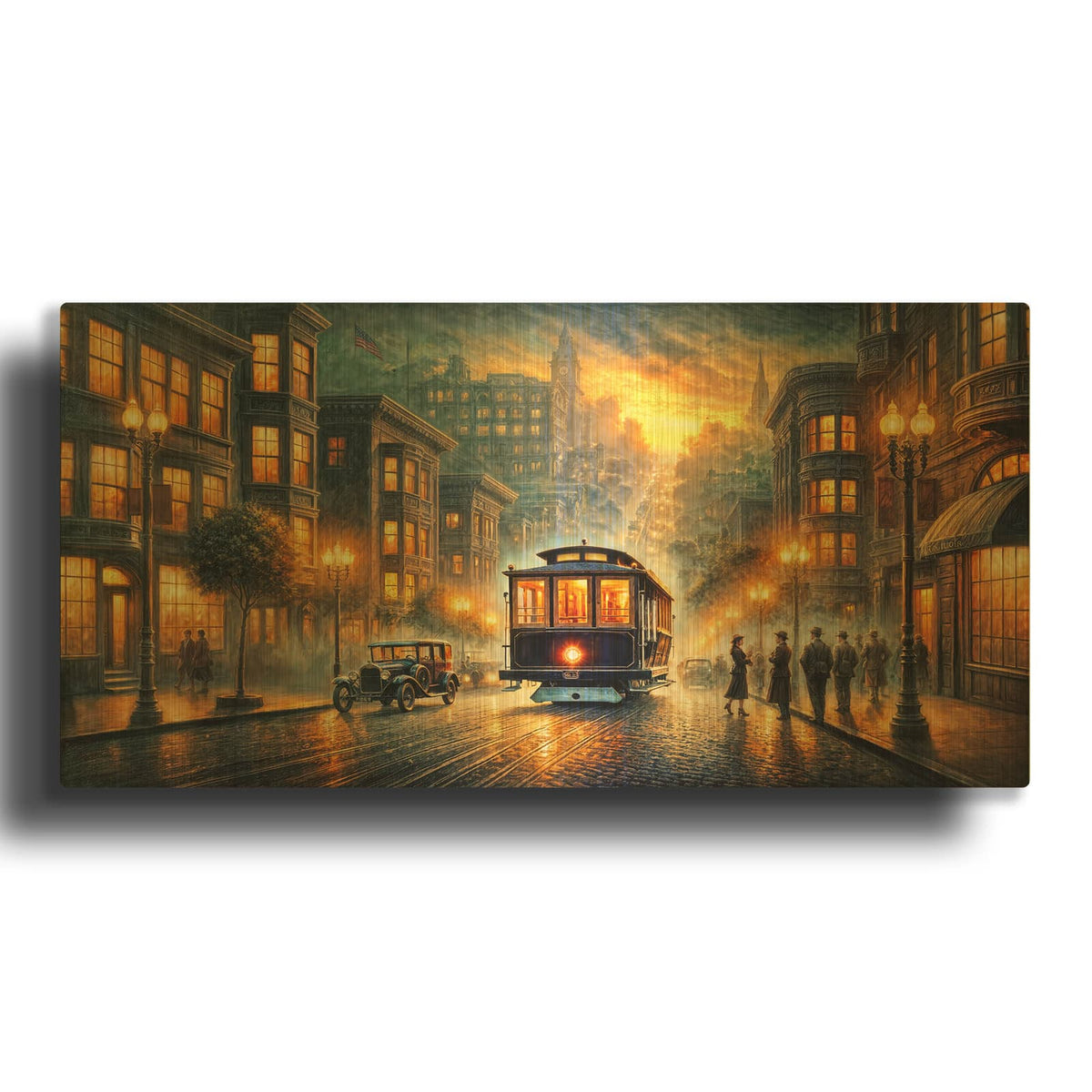'San Francisco 1920s' By Rey Klimt Gold Metal Wall Art