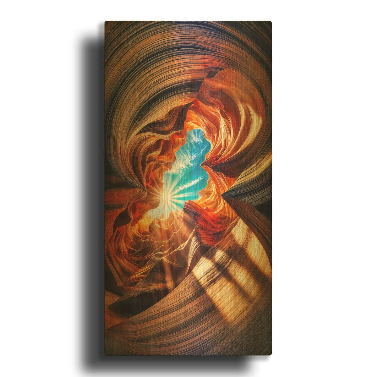 'Skylight In Canyon' By Rey Klimt Gold Metal Wall Art