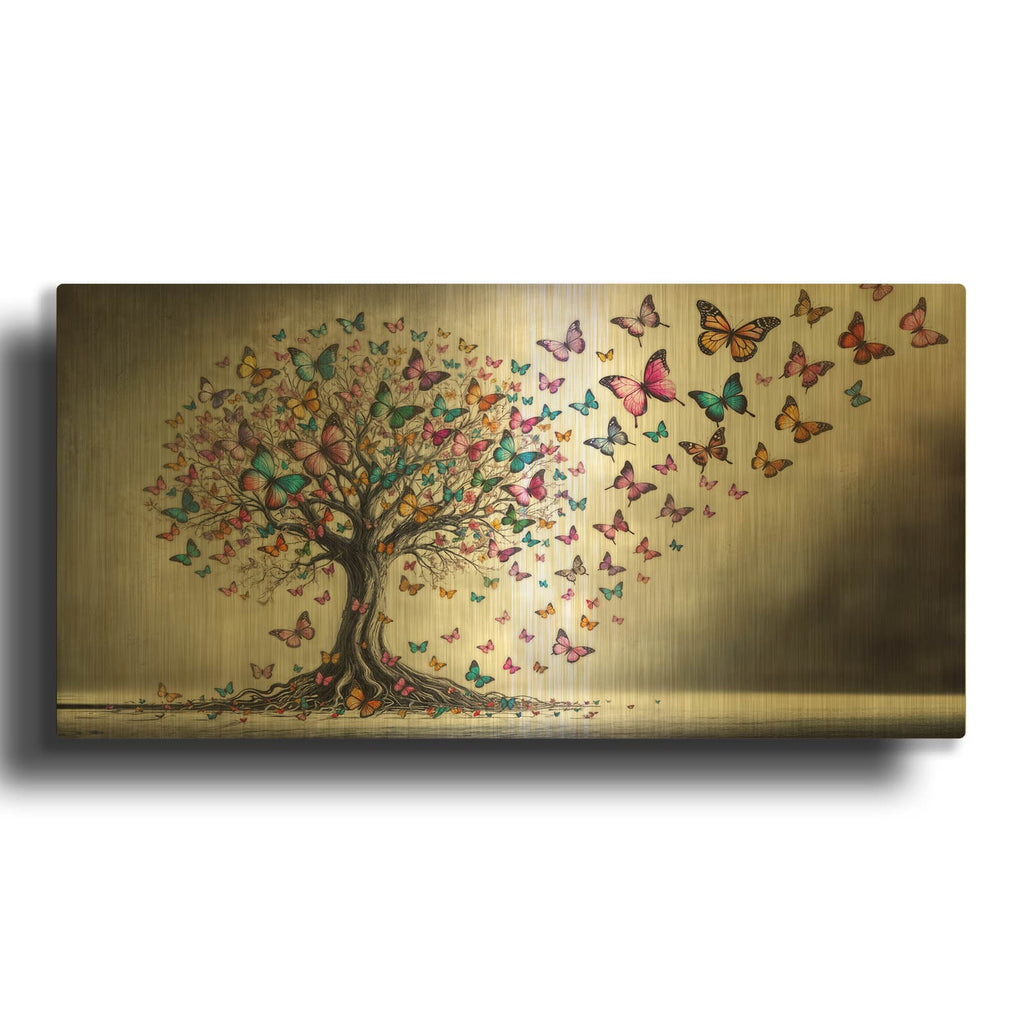 'Tree Of Flight' By Rey Klimt Gold Metal Wall Art