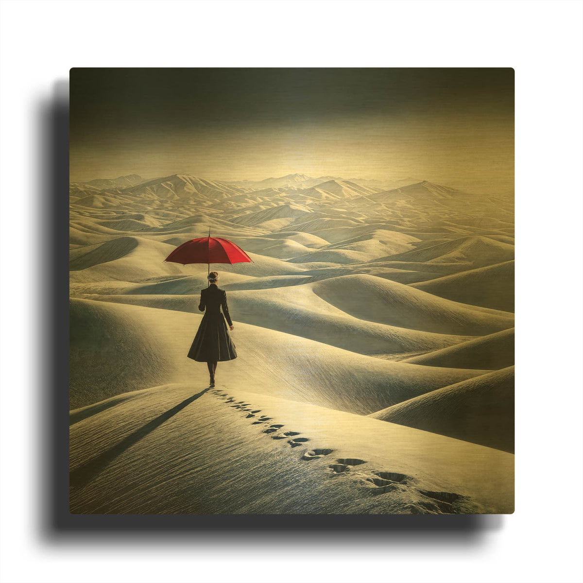 'Walk Alone' By Rey Klimt Gold Metal Wall Art